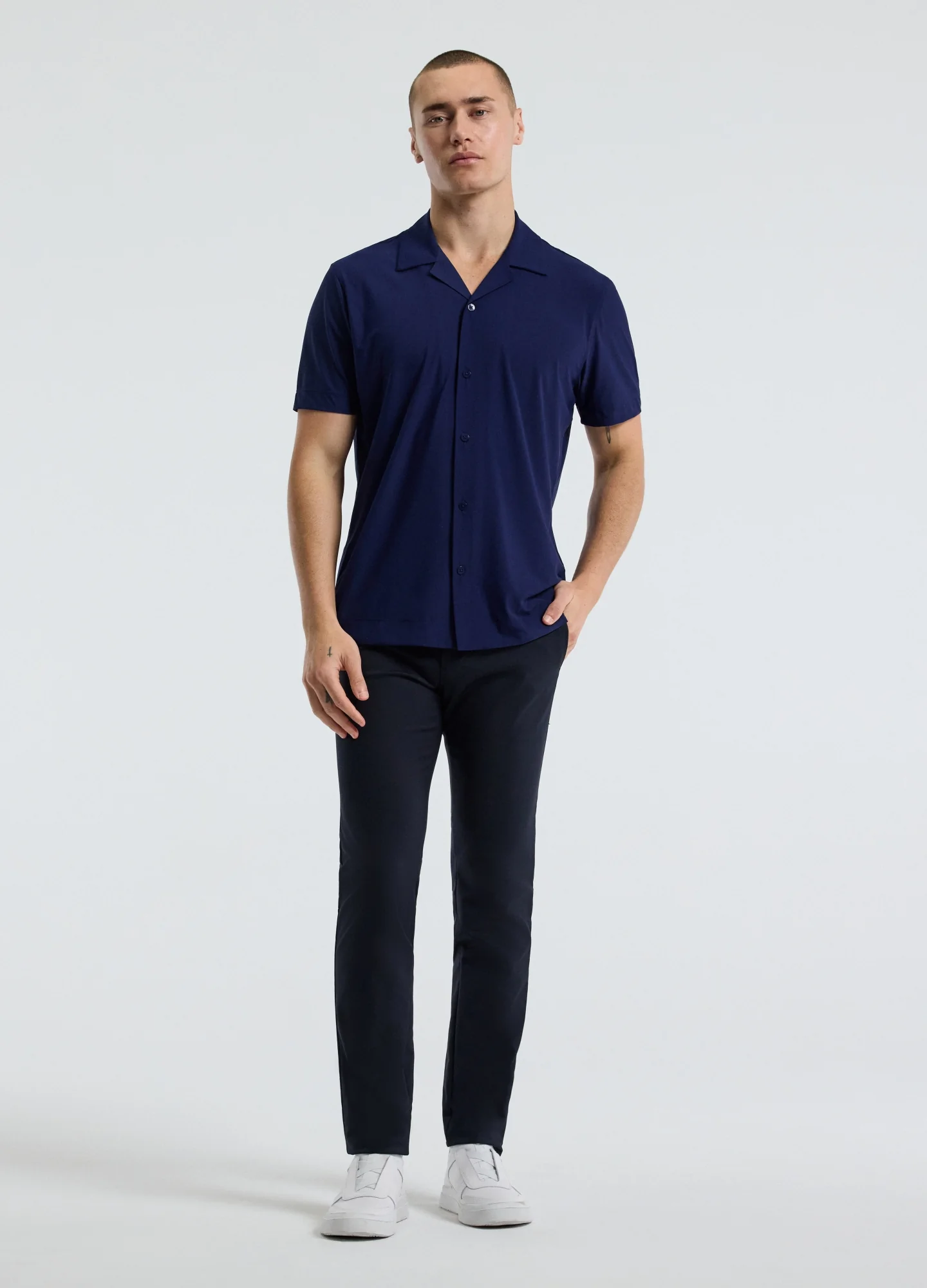 Performance Cuban Collar Shirt Royal Blue - Image 2