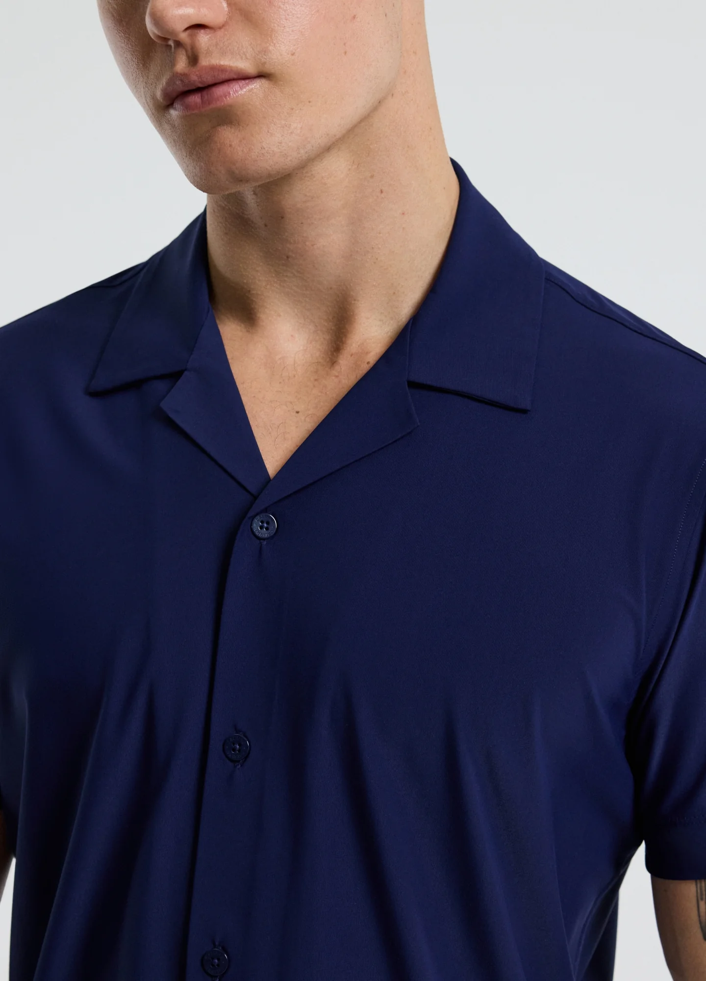 Performance Cuban Collar Shirt Royal Blue - Image 4