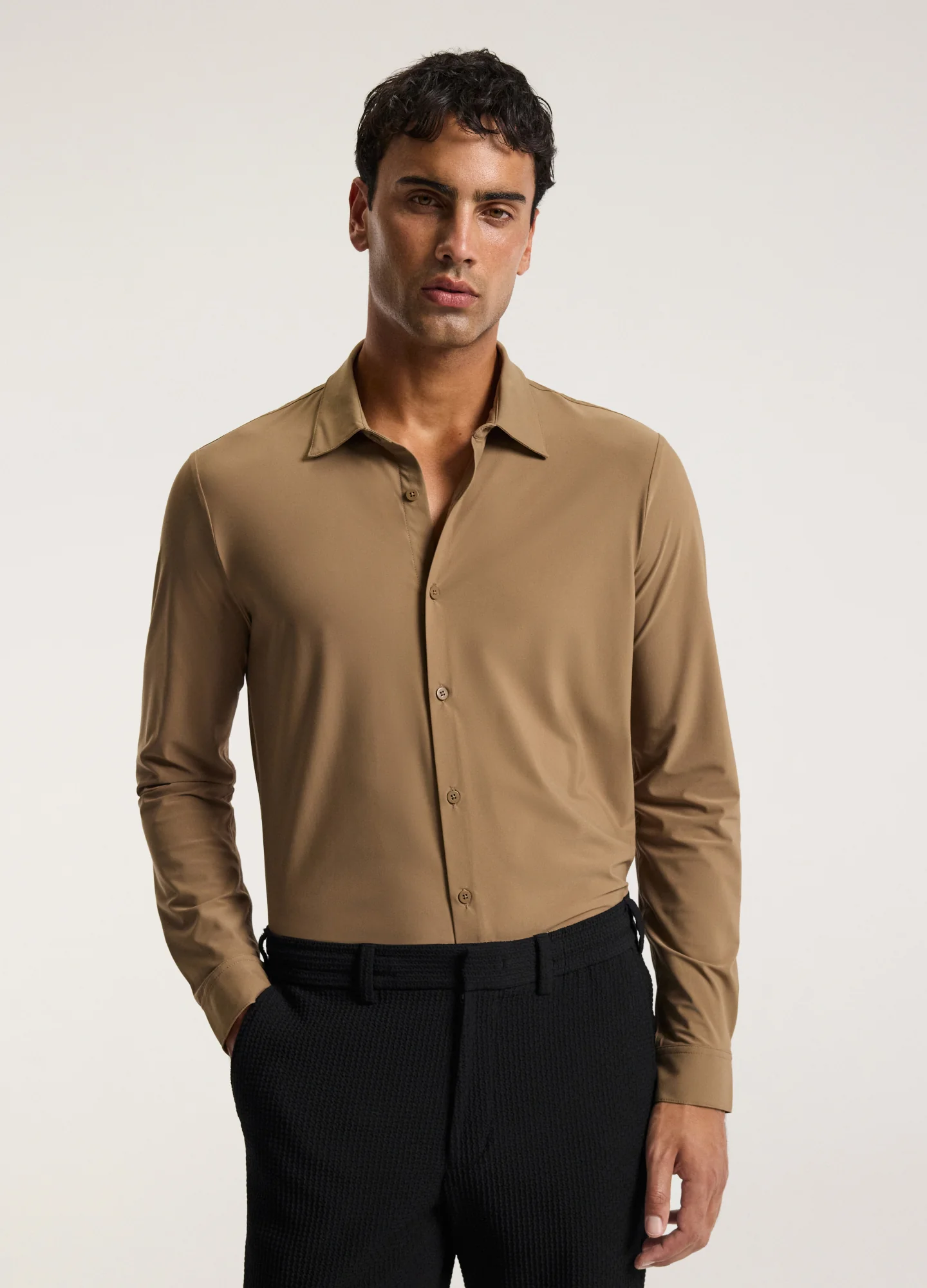 Performance Long Sleeve Shirt Camel - Image 3