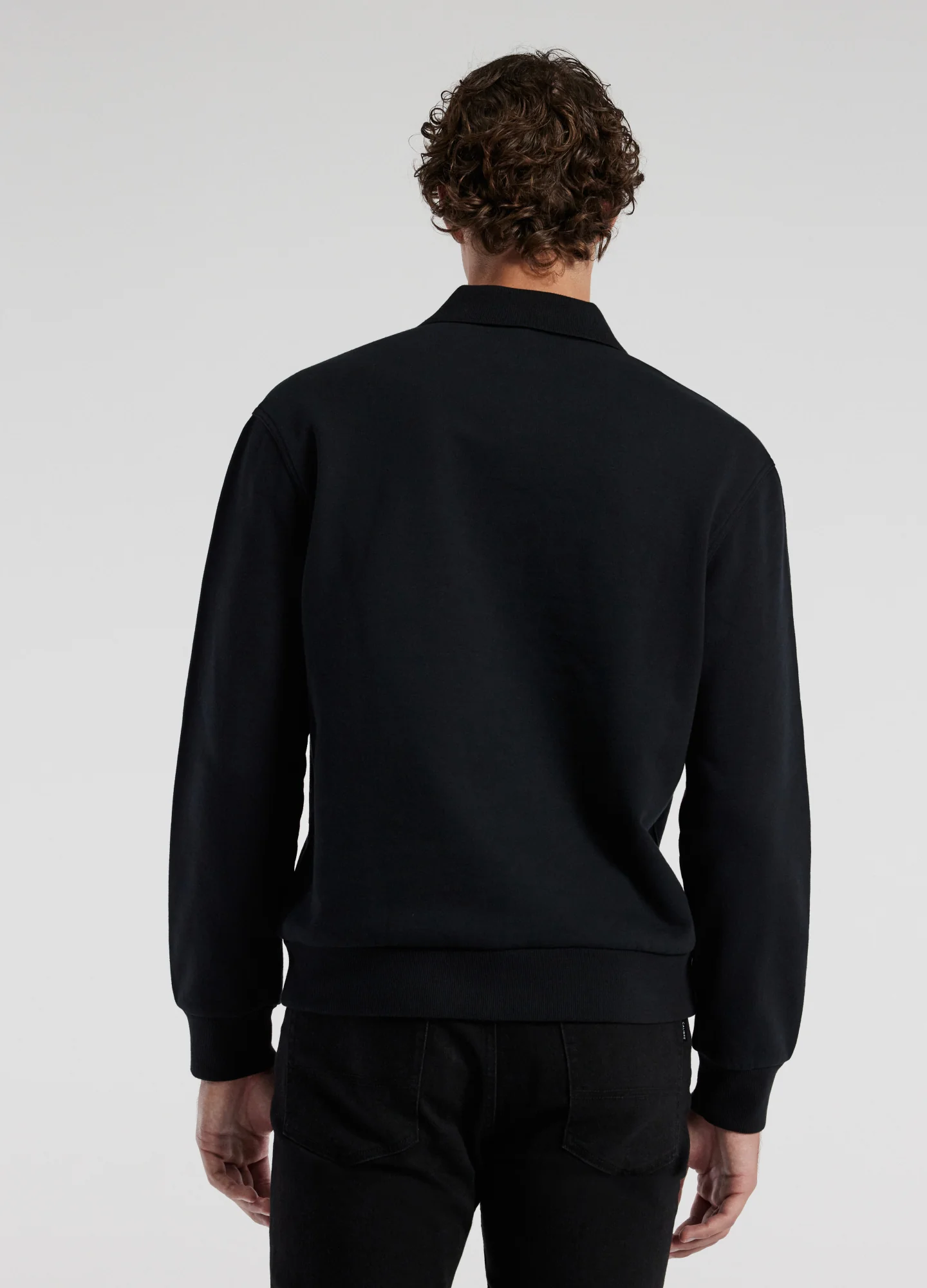 Polo Neck Sweat Top Black - Image 5