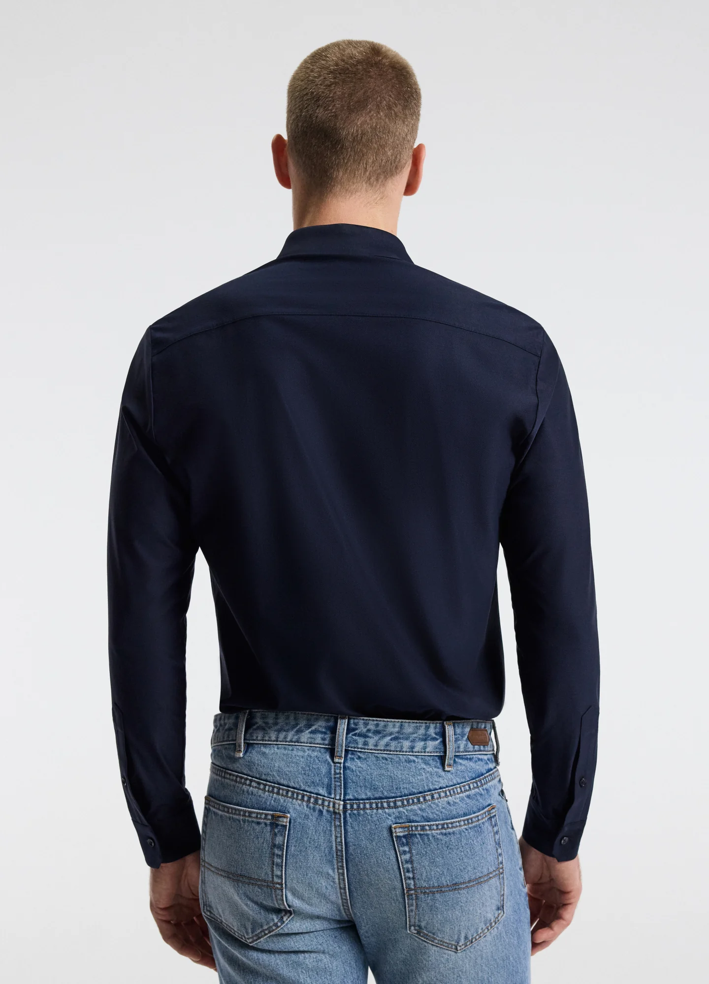 Precision Stretch Twill Shirt Navy - Image 5
