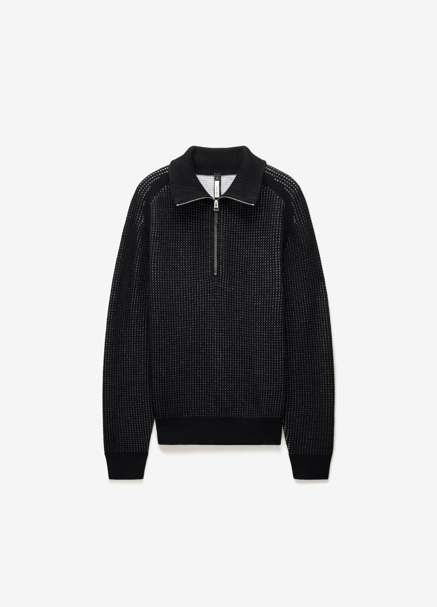 Quarter Zip Merino Wool Sweater Black