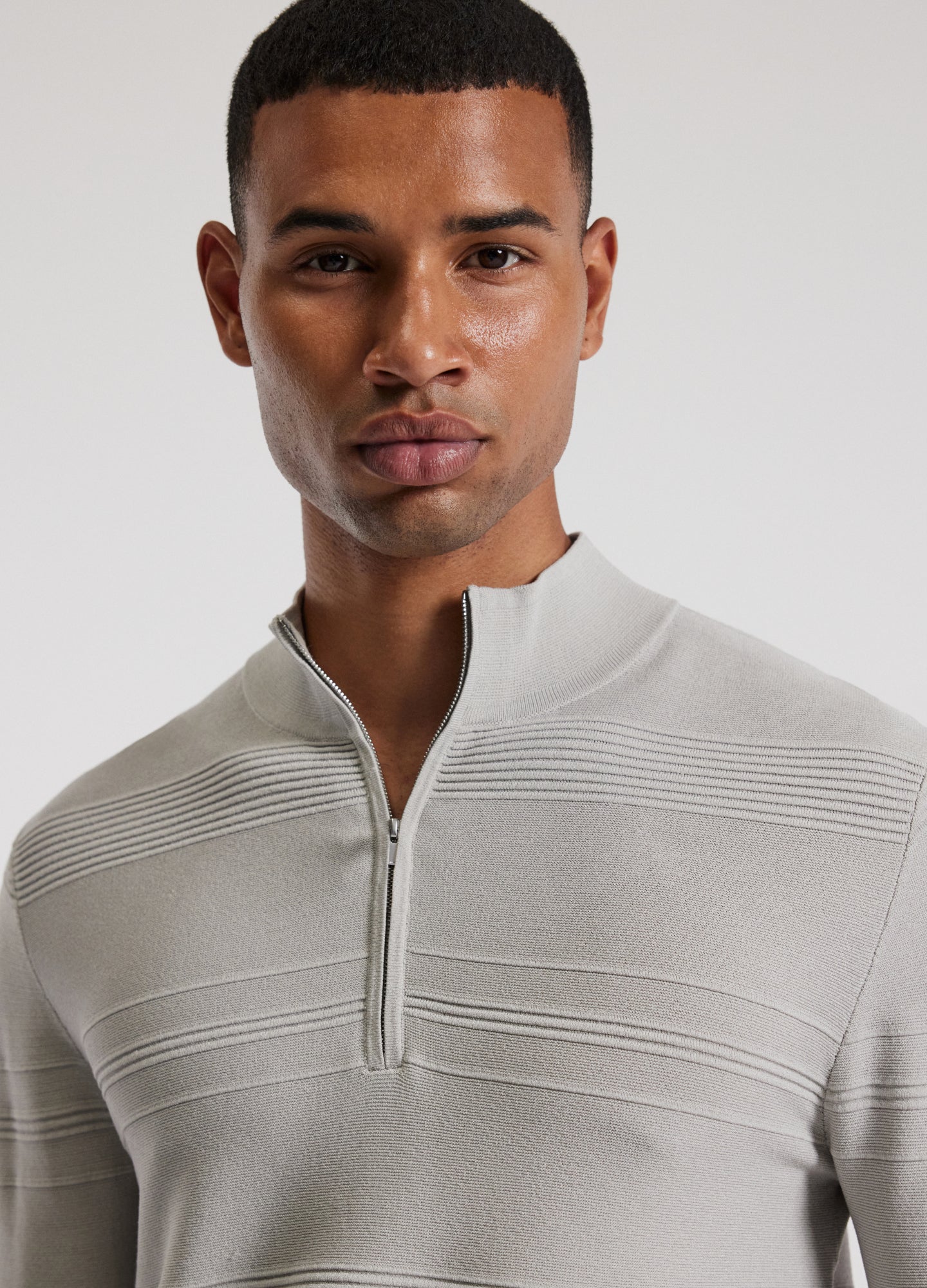 Quarter Zip Sweater Silver - Image 4