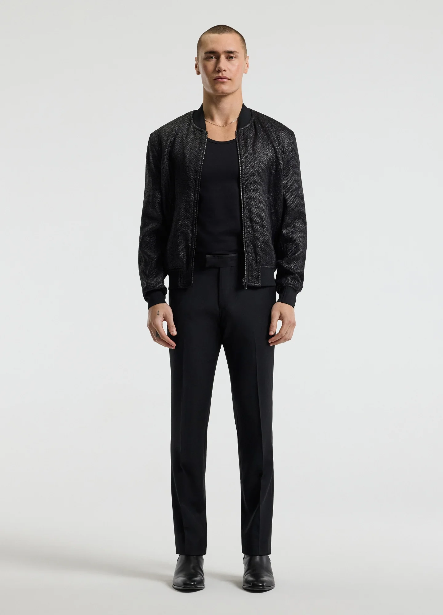 Raffia Bomber Jacket Black - Image 2