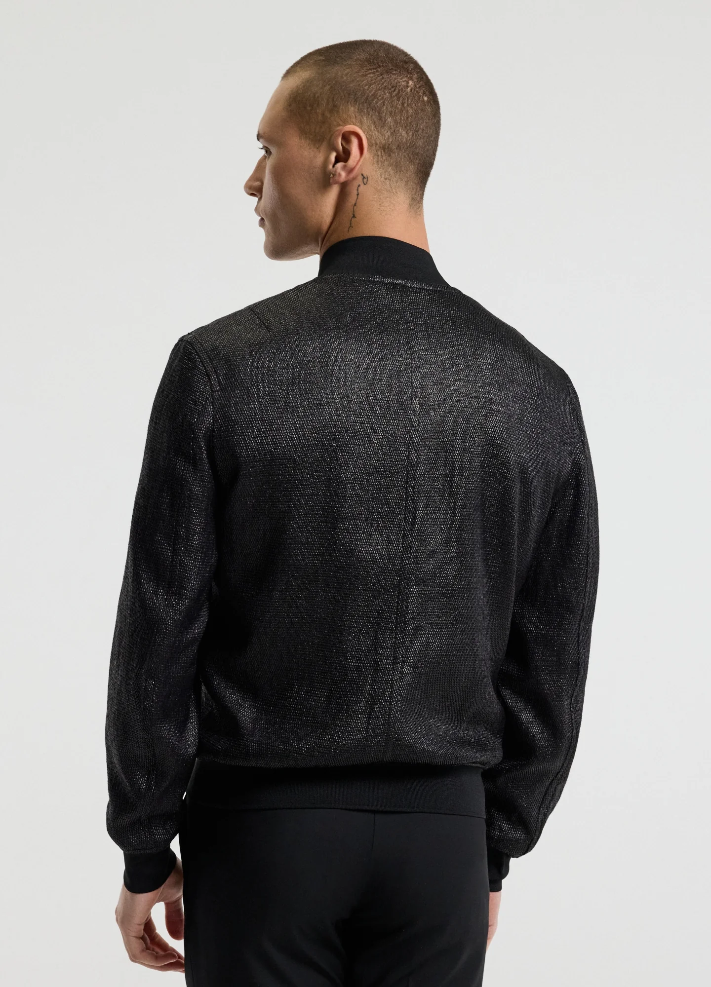 Raffia Bomber Jacket Black - Image 5