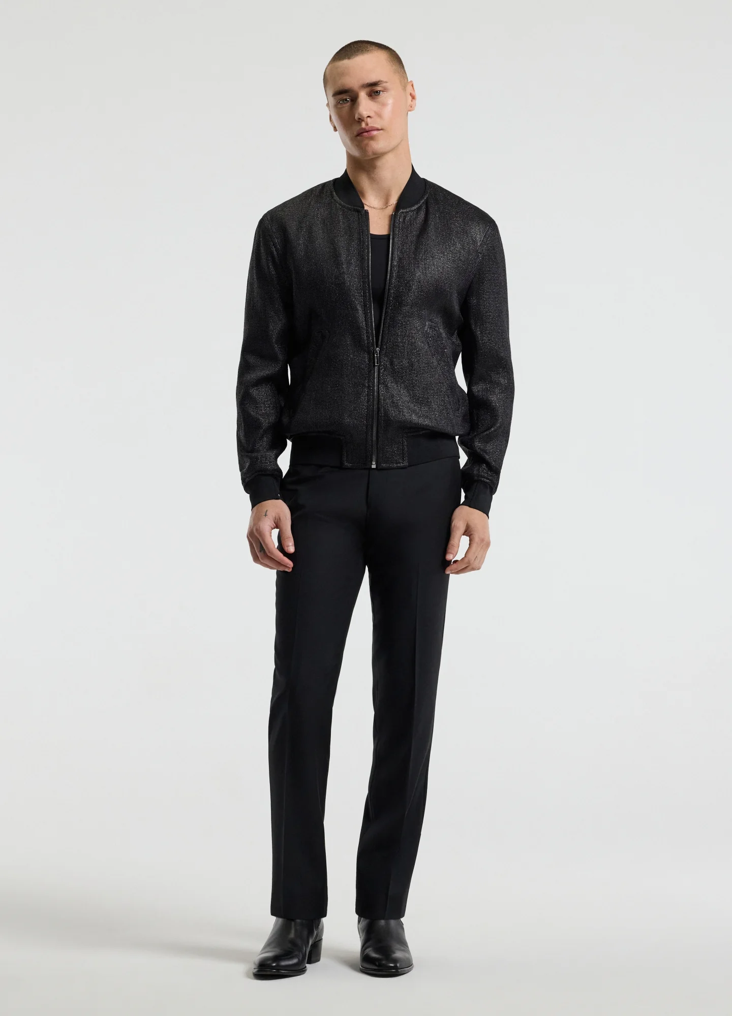 Raffia Bomber Jacket Black - Image 7
