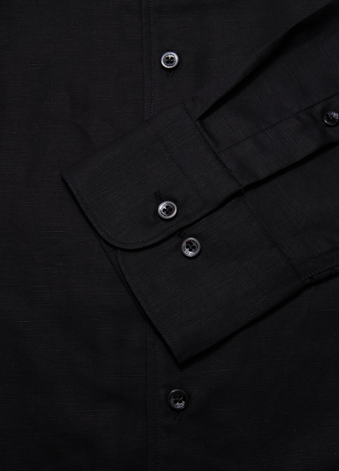 Tailored Cotton Linen Shirt Black - Image 6