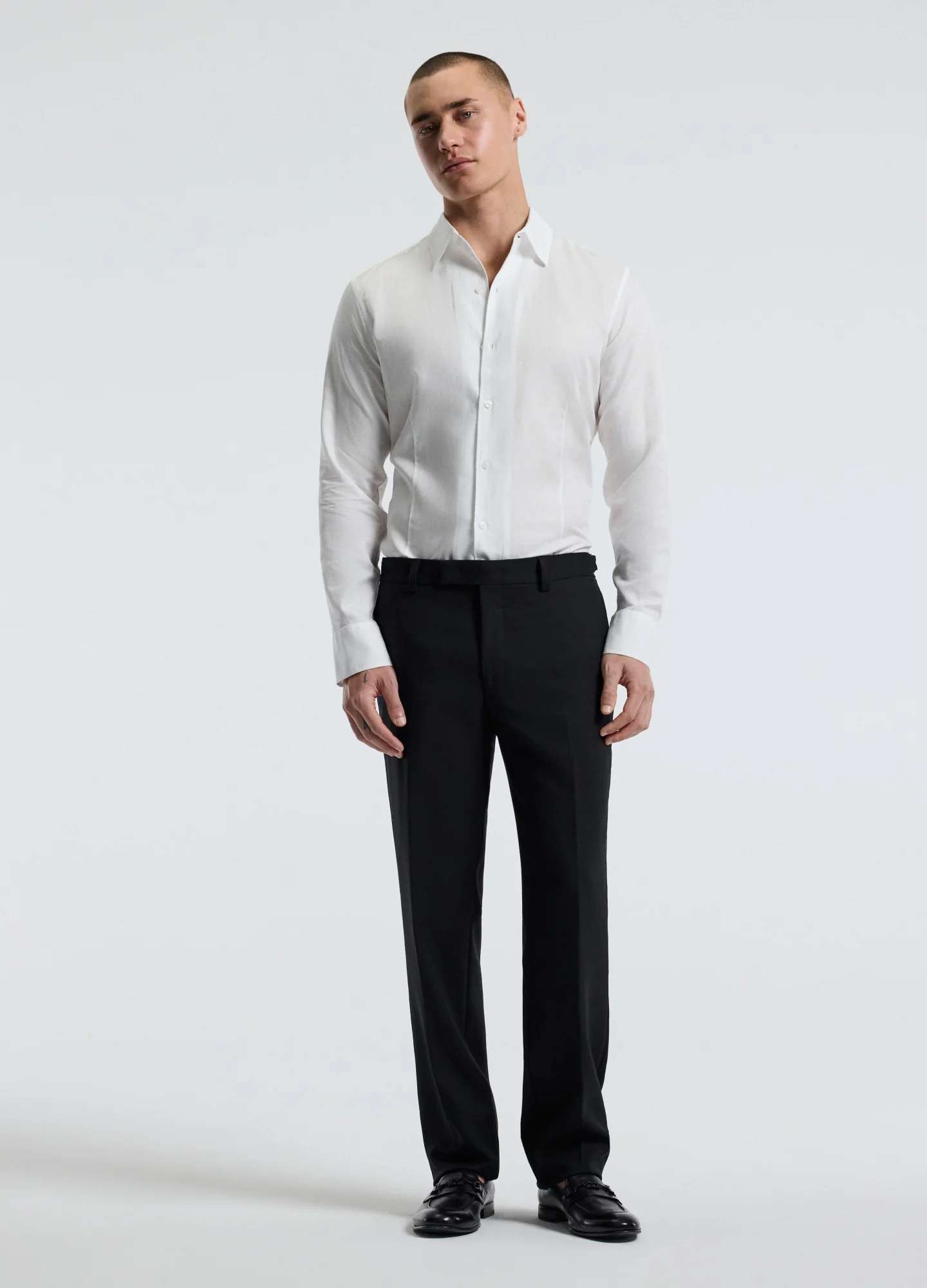 Tailored Cotton Linen Shirt White - Image 2