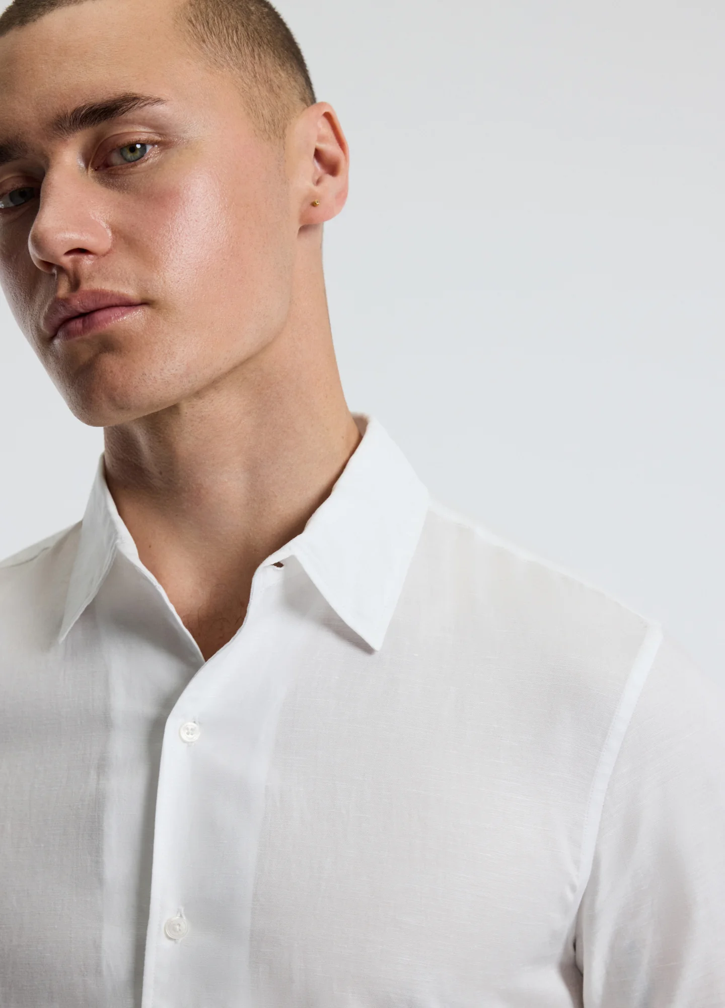 Tailored Cotton Linen Shirt White - Image 4