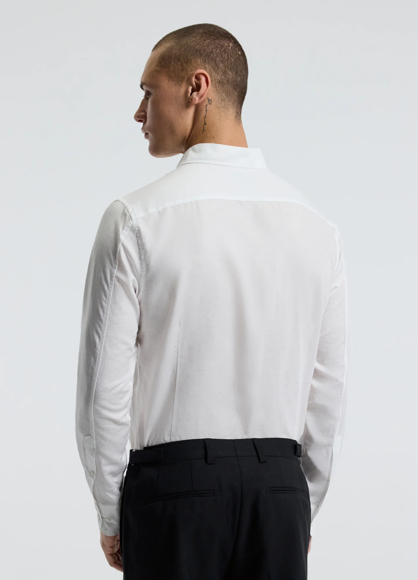 Tailored Cotton Linen Shirt White - Image 5