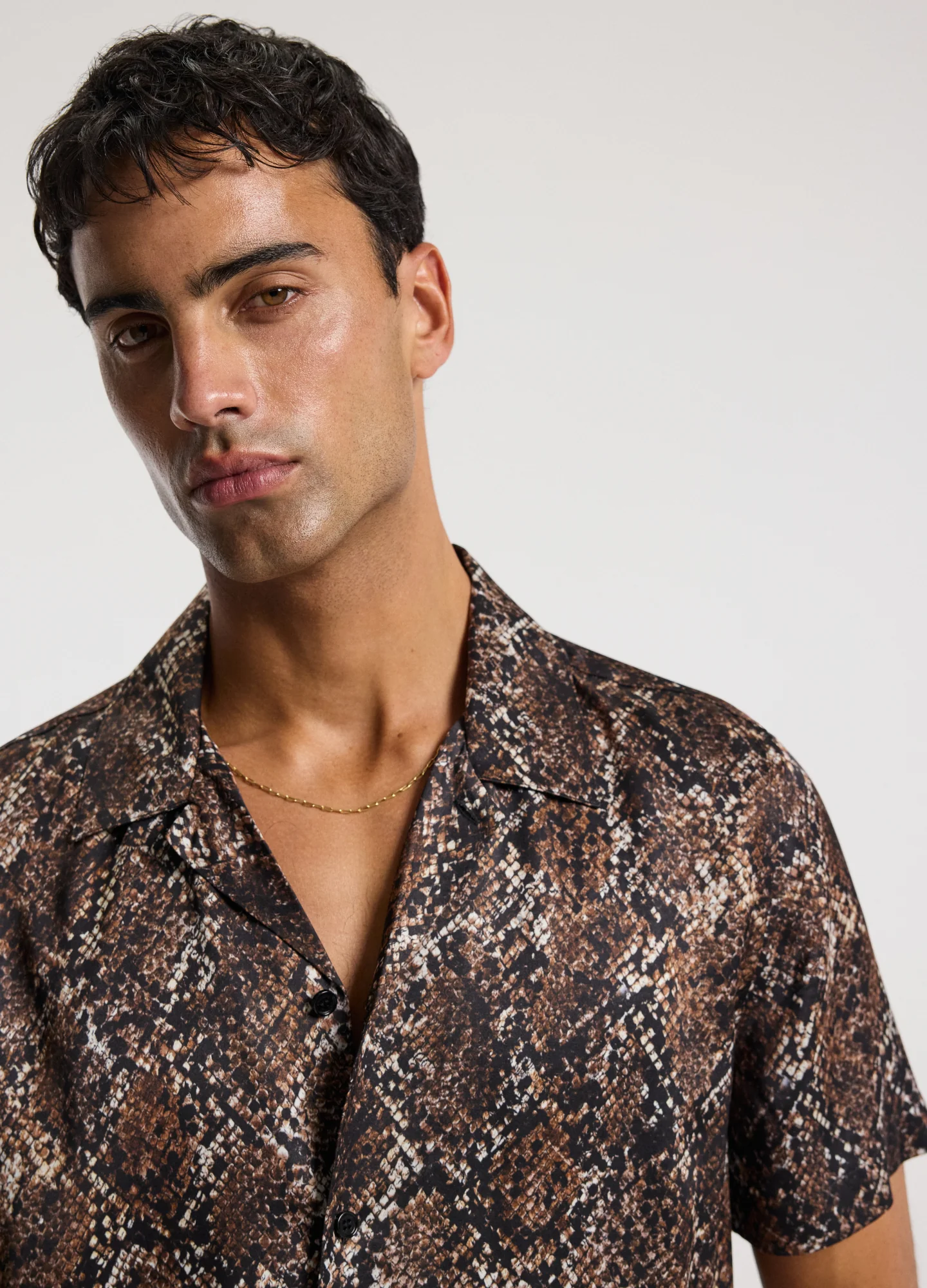 Relaxed Camp Collar Shirt Chocolate - Image 4