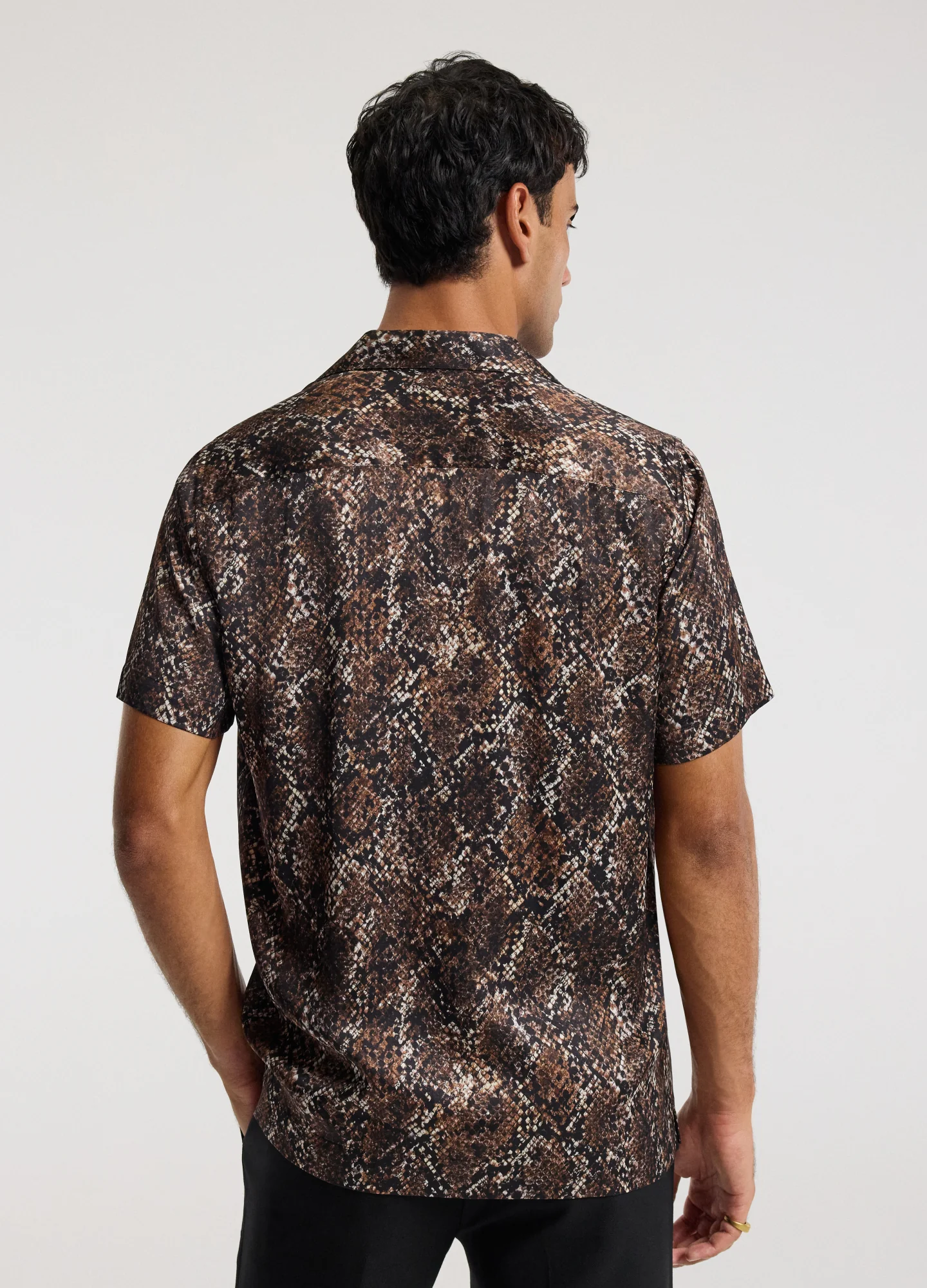 Relaxed Camp Collar Shirt Chocolate - Image 5