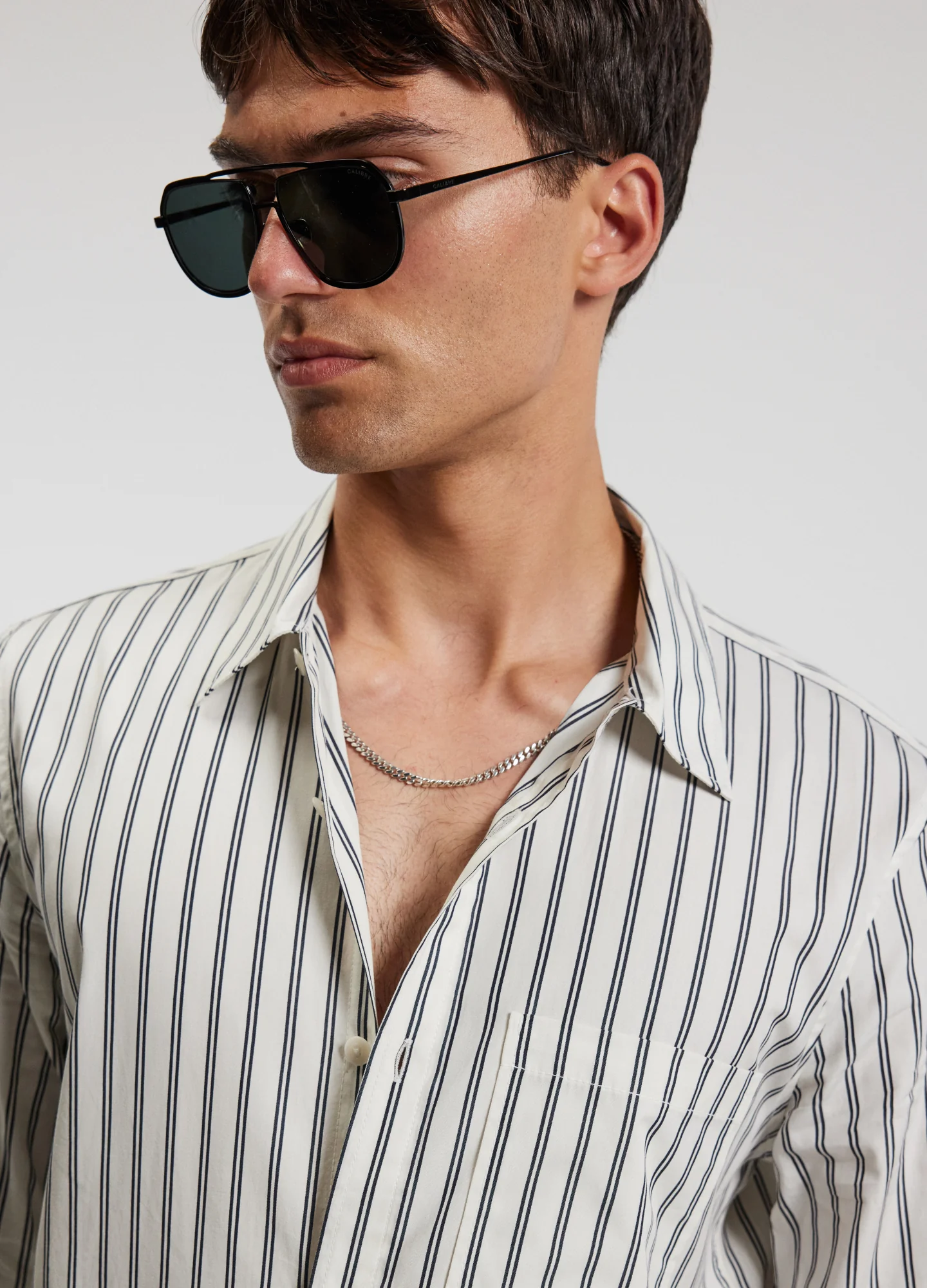 Relaxed Cotton Striped Shirt Black Stripe - Image 4