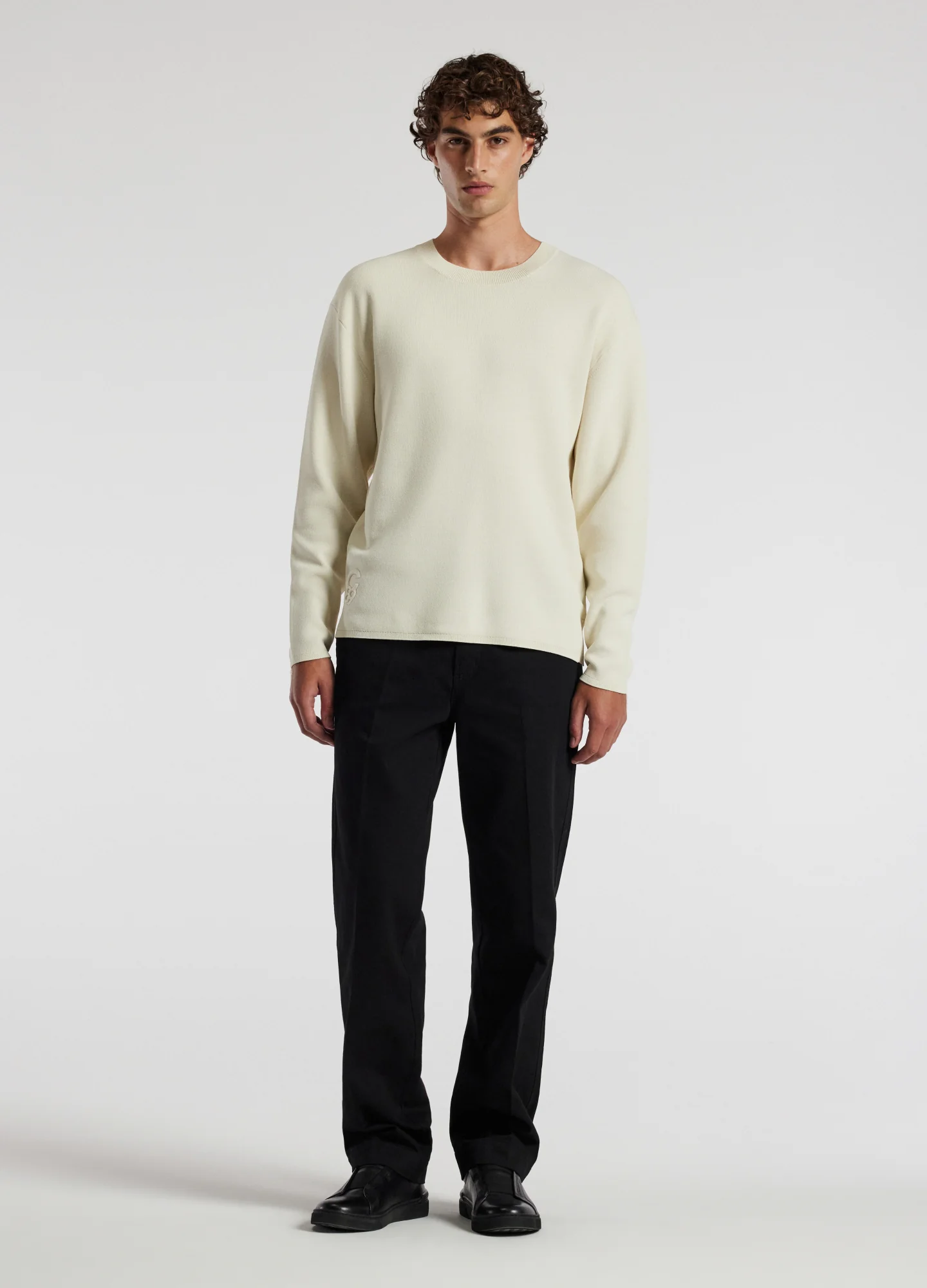 Relaxed Crew Neck Sweater Bone - Image 2