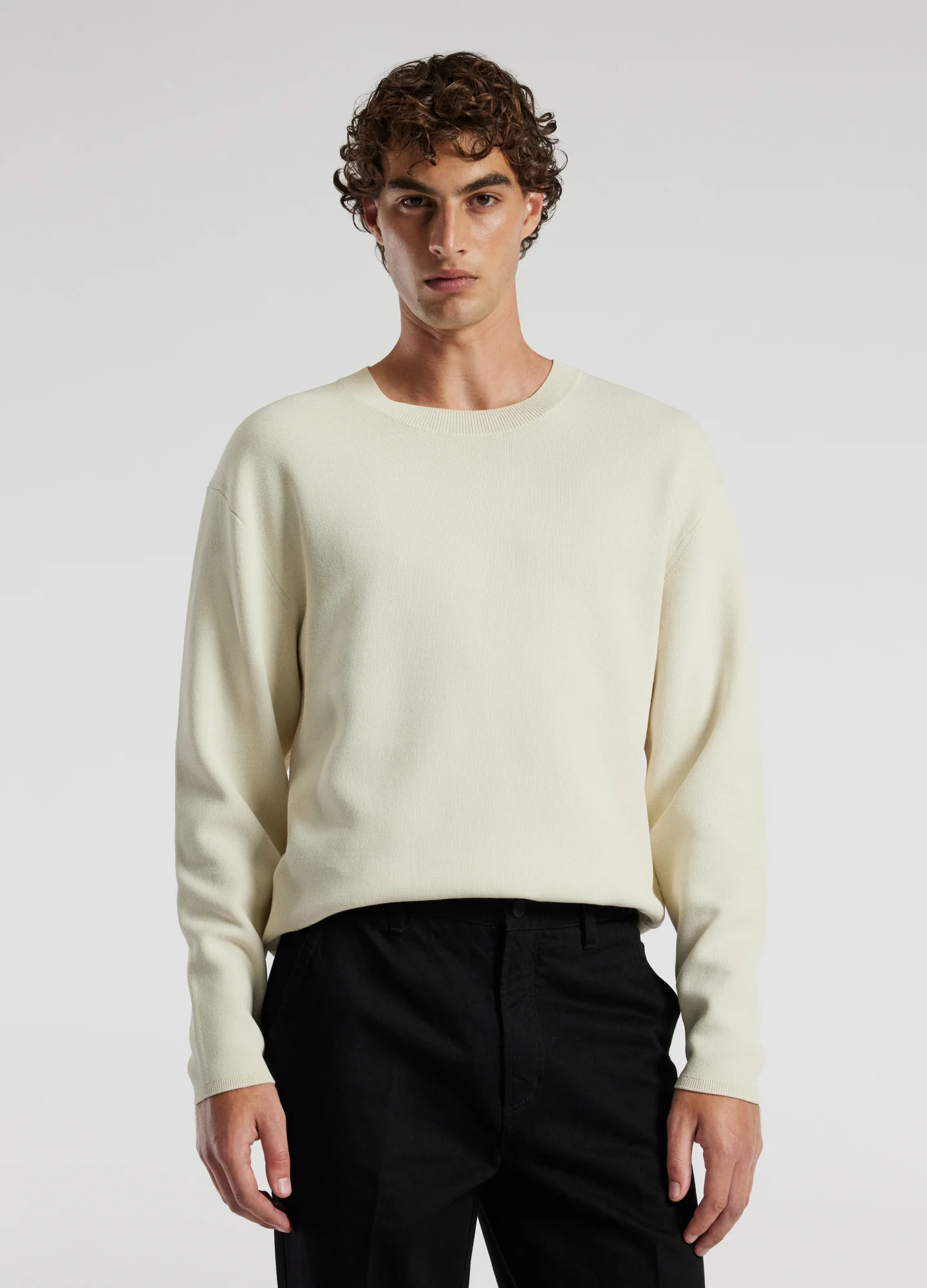 Relaxed Crew Neck Sweater Bone - Image 3