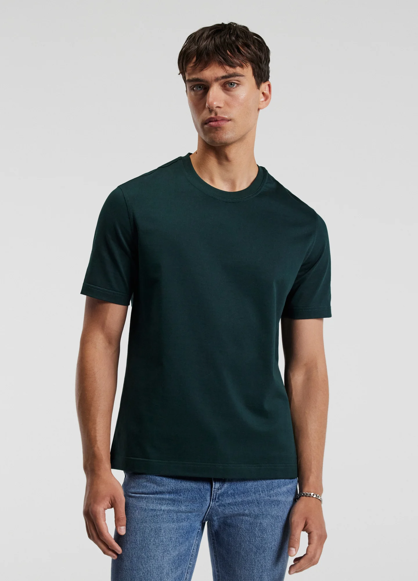 Relaxed Crew T-Shirt Bottle Green - Image 3