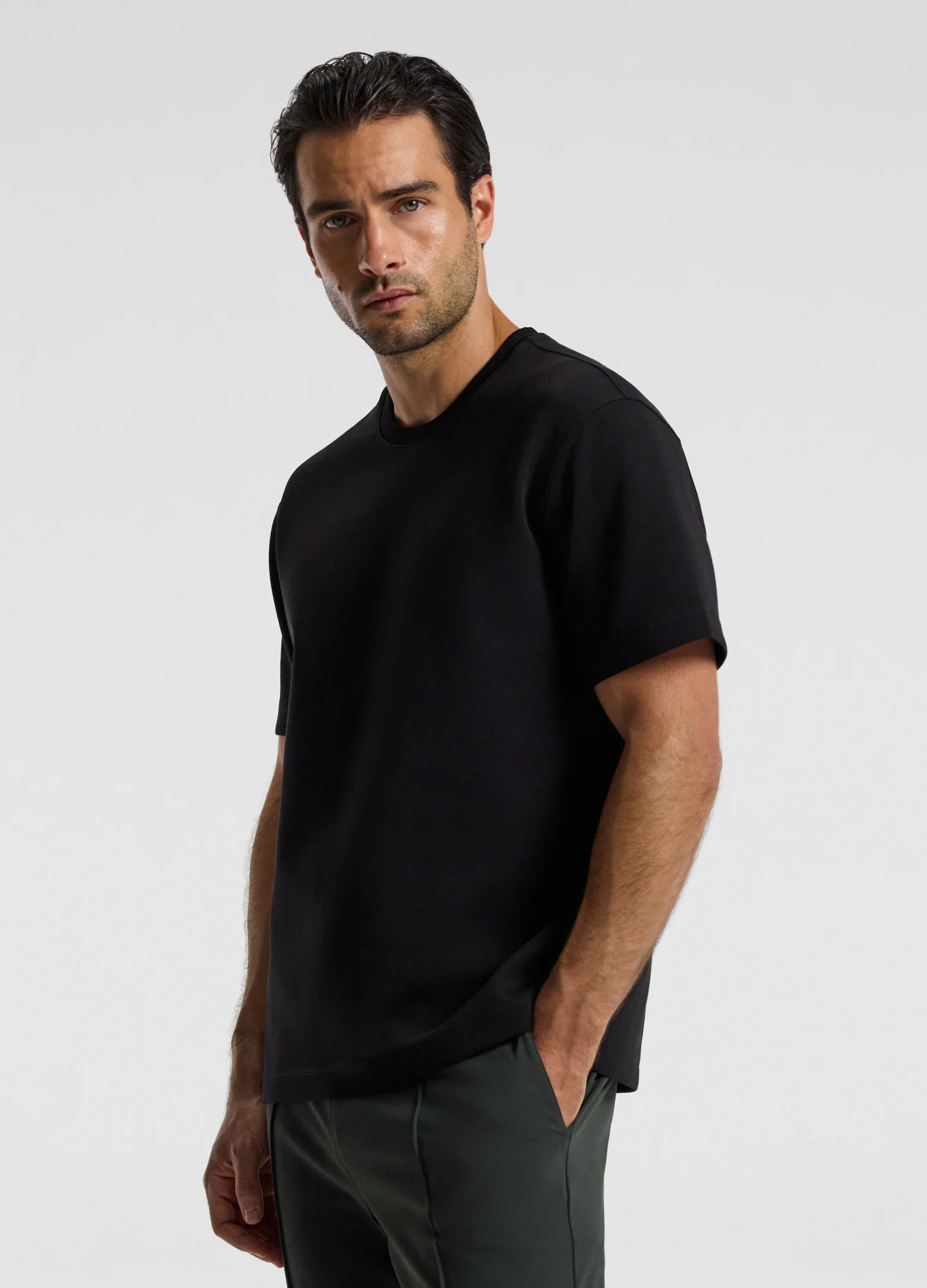 Relaxed Double Knit T-shirt Black - Image 3