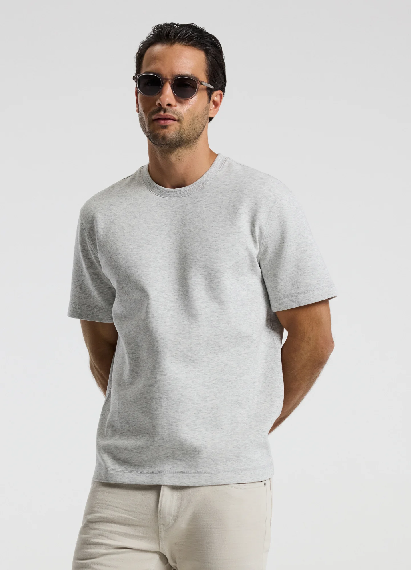 Relaxed Double Knit T-shirt Grey Marl - Image 3
