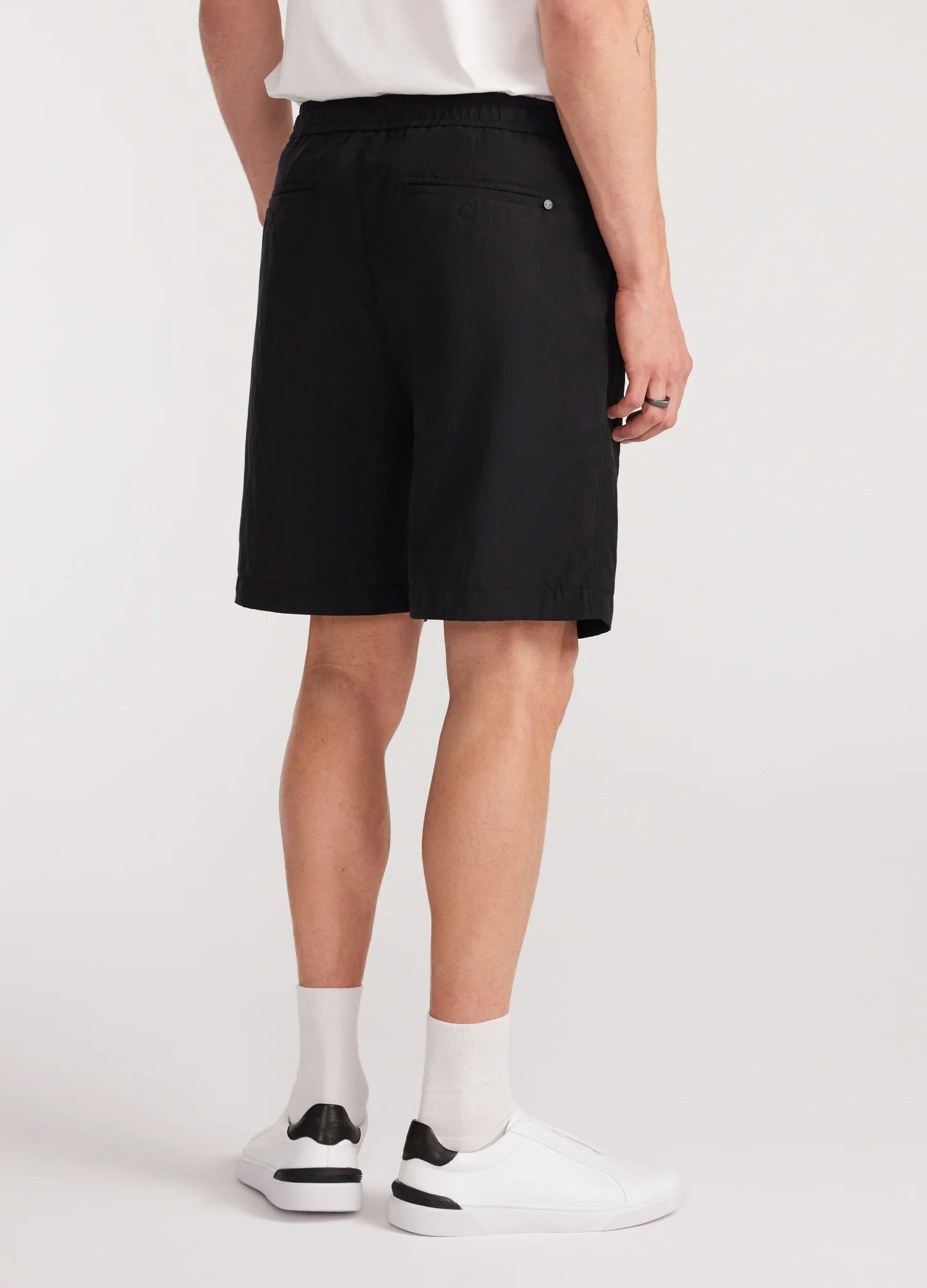 Relaxed Drawstring Shorts Black - Image 5