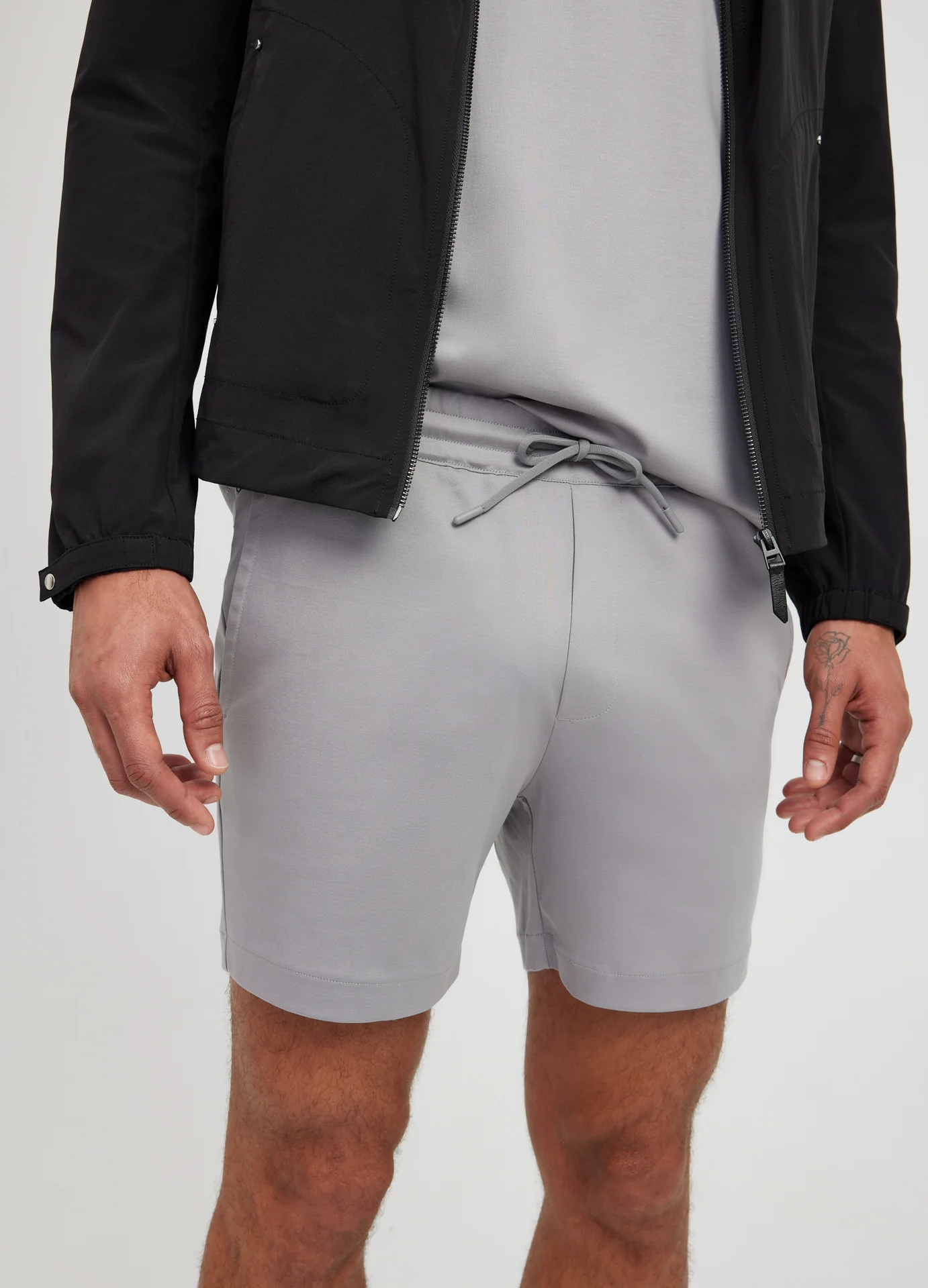 Relaxed Fit Knit Shorts Grey - Image 4