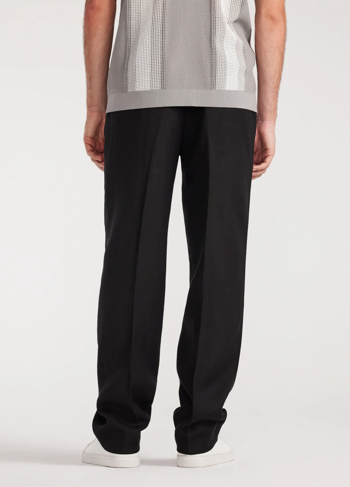 Relaxed Pleated Soft Pants Black - Image 5