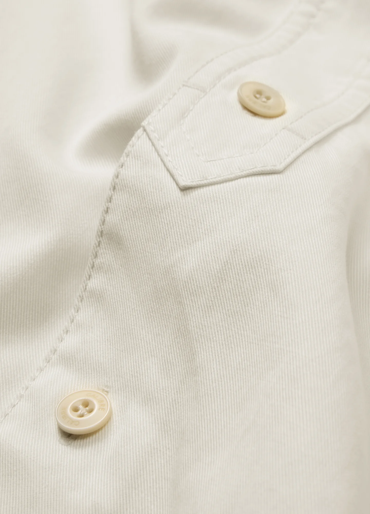 Relaxed Stitch Detail Overshirt Cream - Image 6