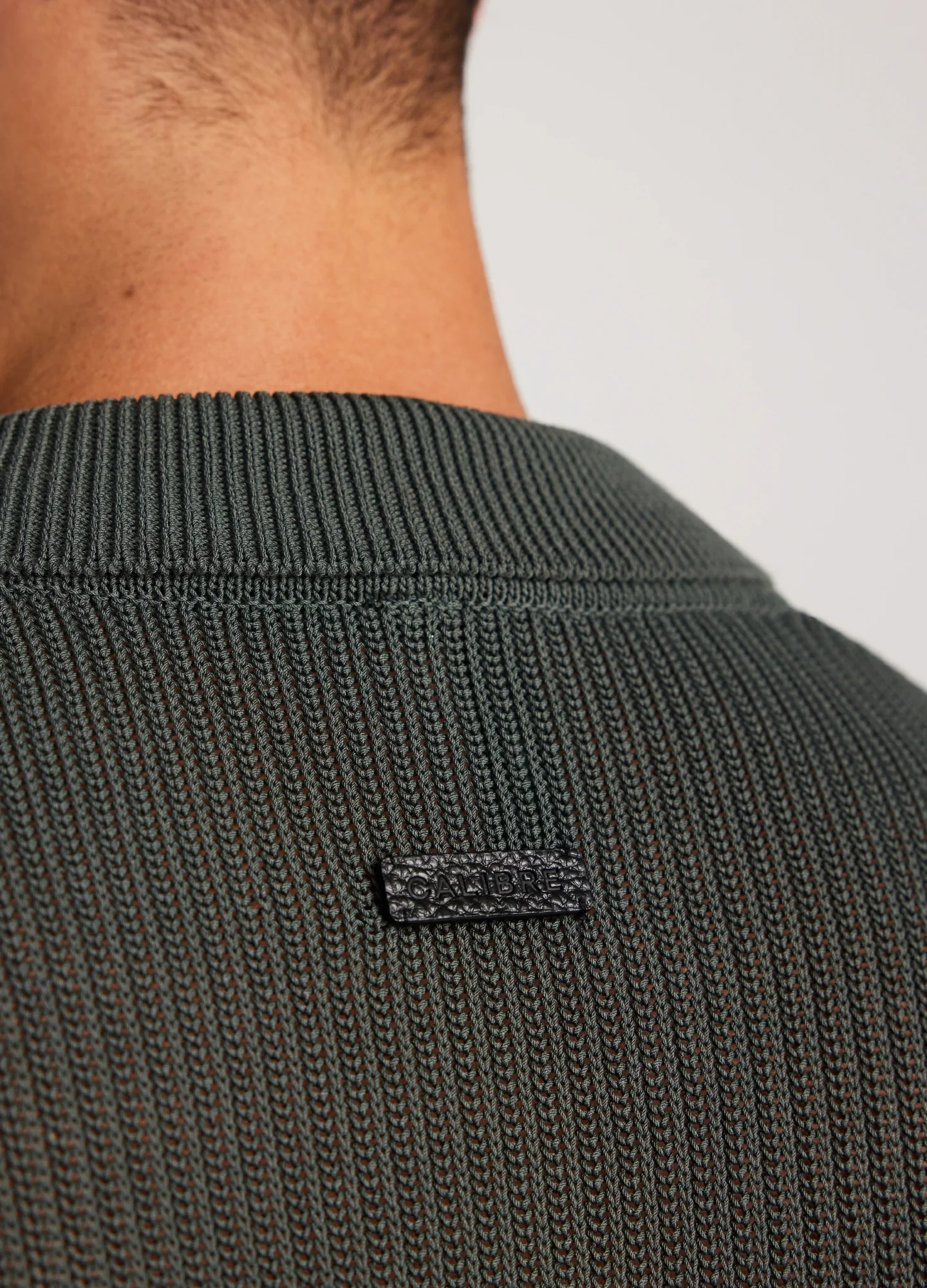Relaxed Textured Knit Shirt Pine Green - Image 6