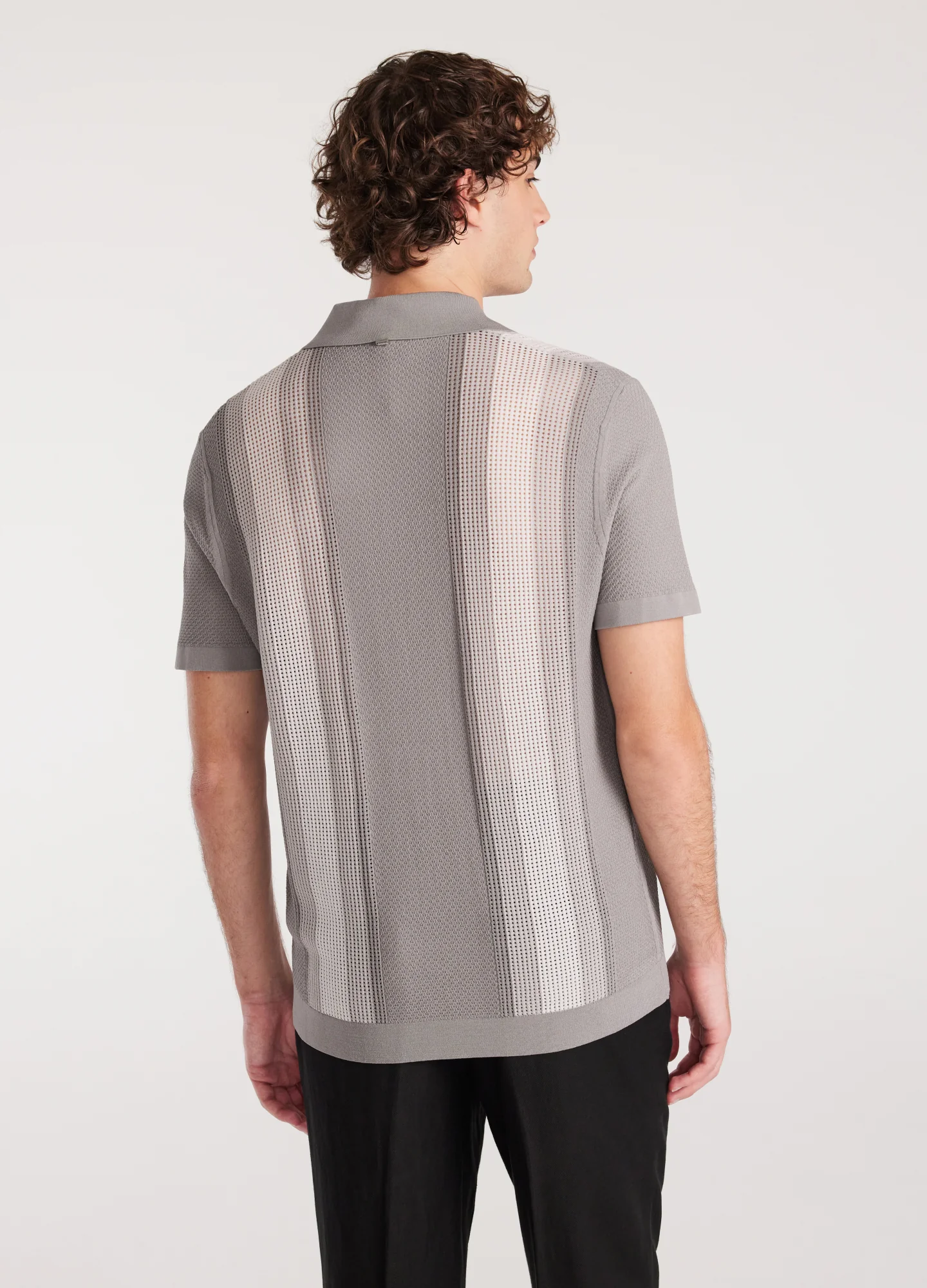 Retro Stripe Knit Shirt Ash - Image 5