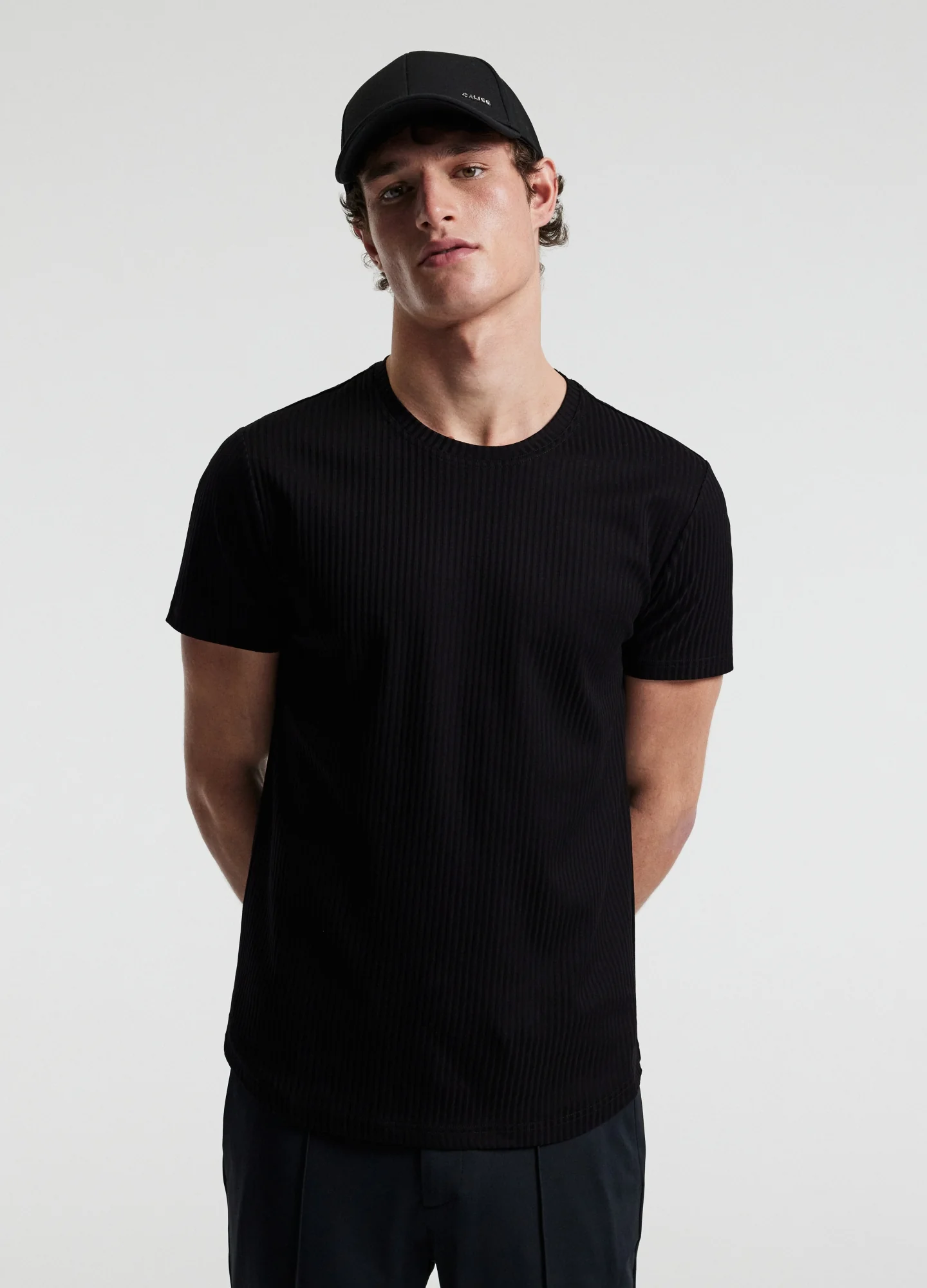 Ribbed T-Shirt Black - Image 4