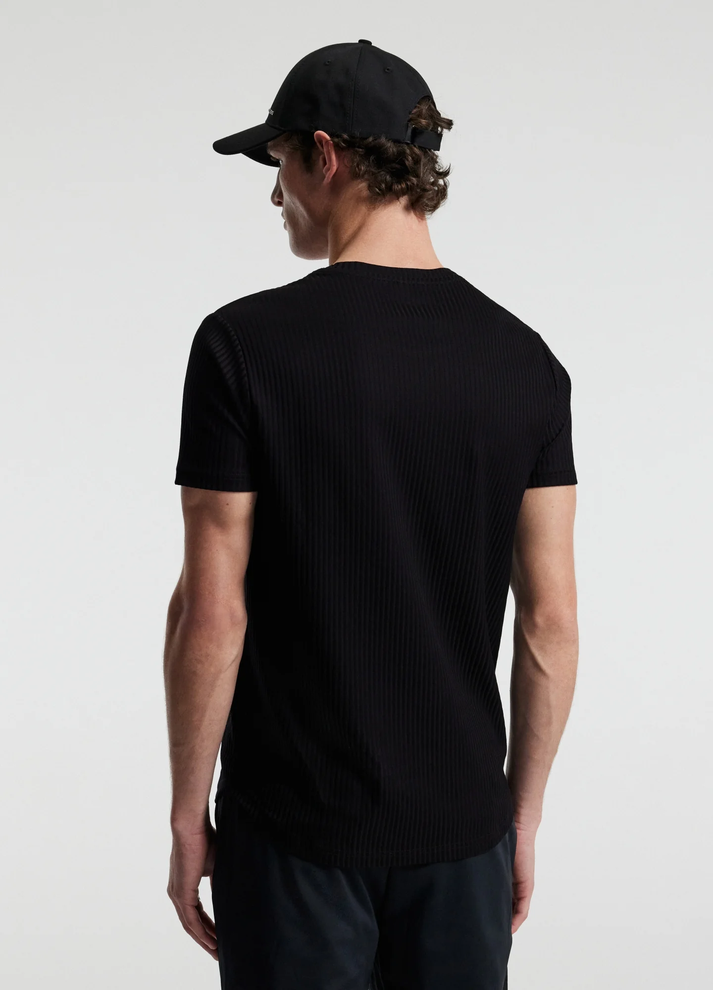 Ribbed T-Shirt Black - Image 6
