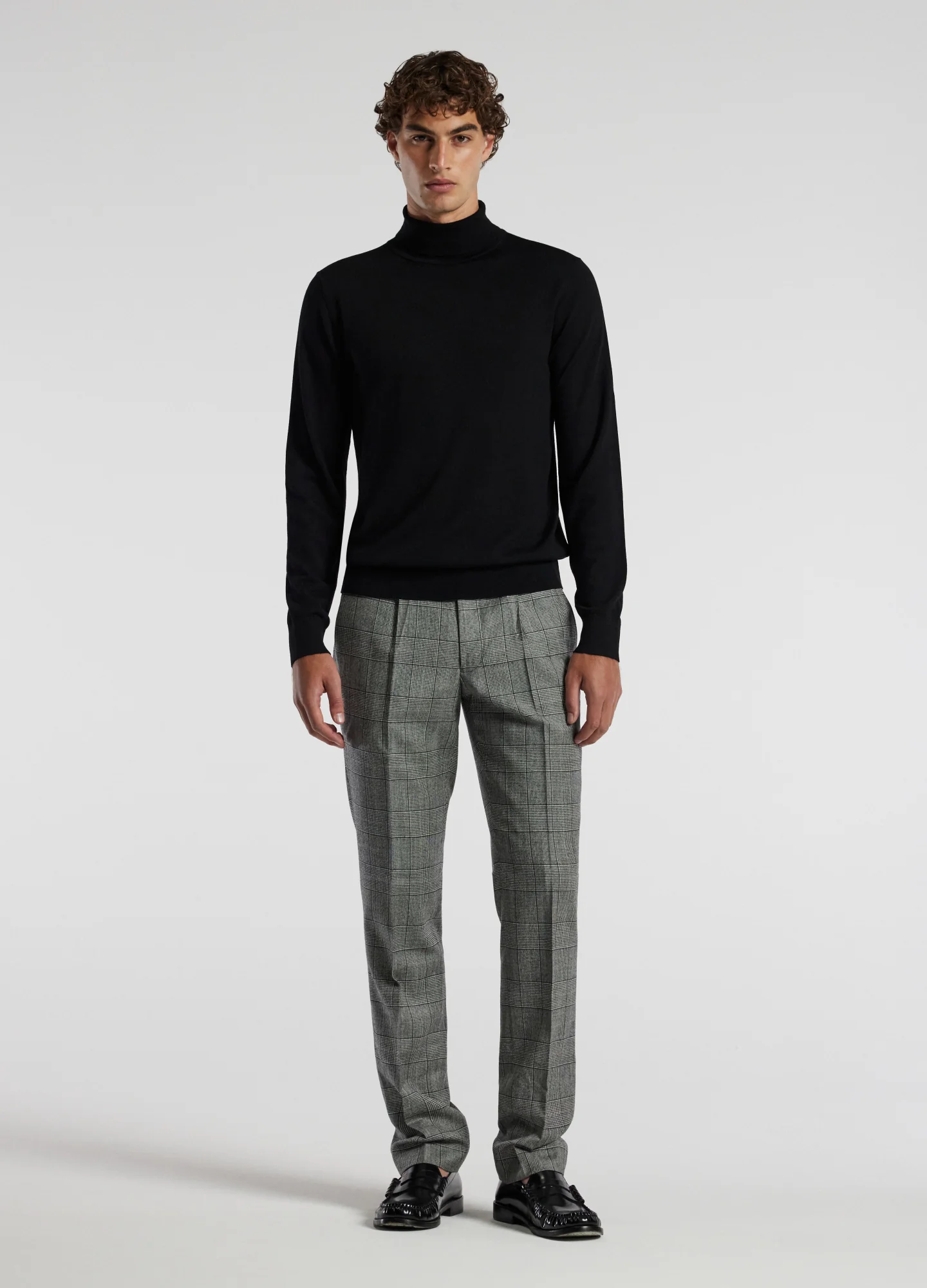 Roll Neck Merino Sweater Black - Image 2