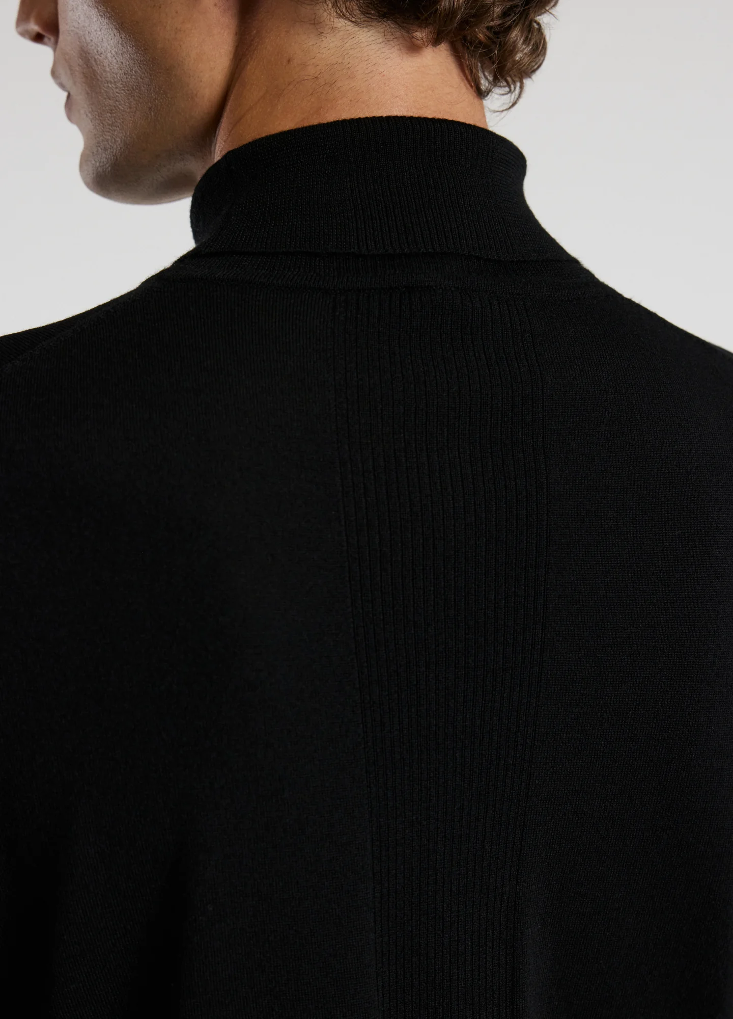 Roll Neck Merino Sweater Black - Image 4