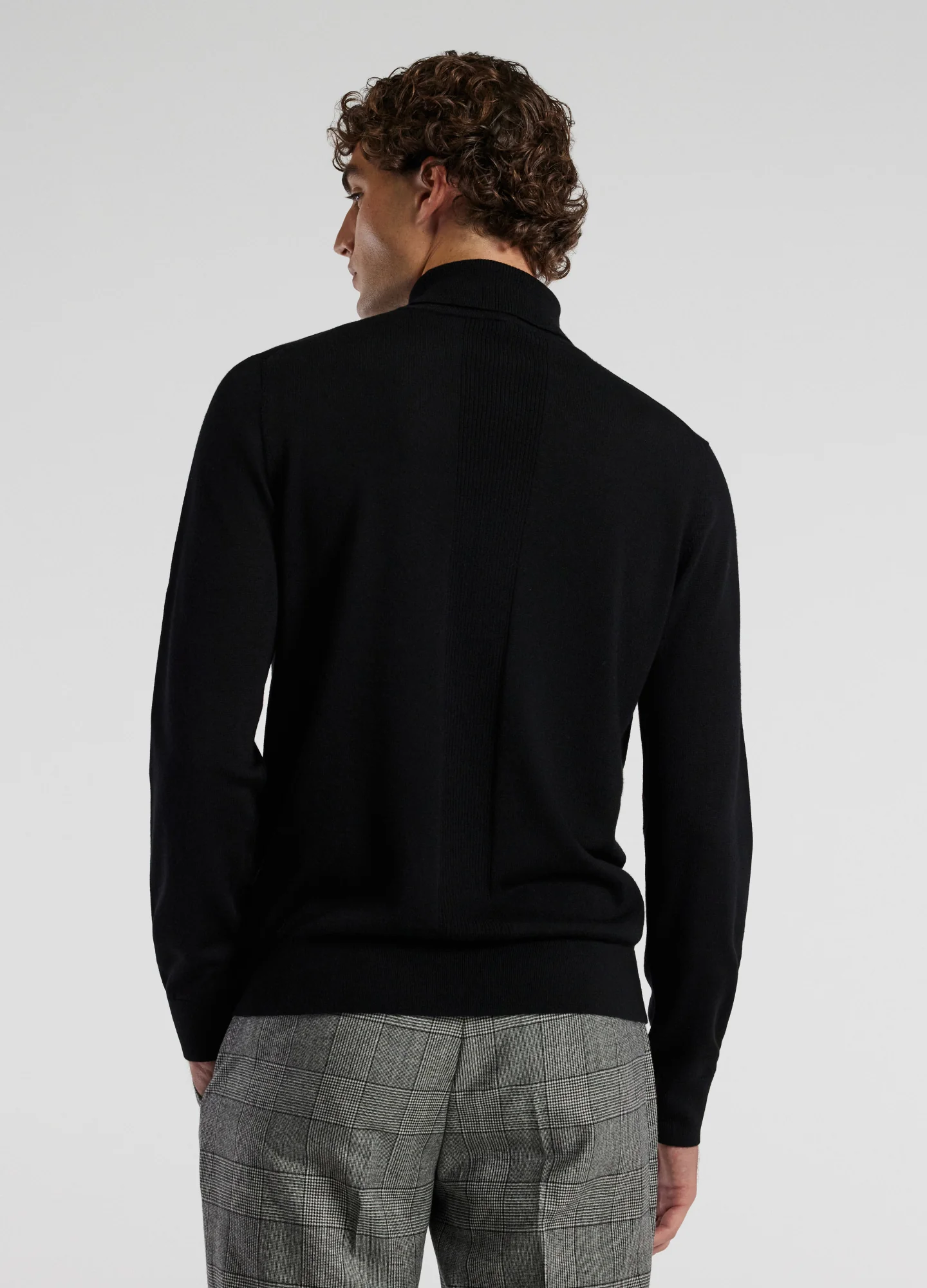 Roll Neck Merino Sweater Black - Image 5