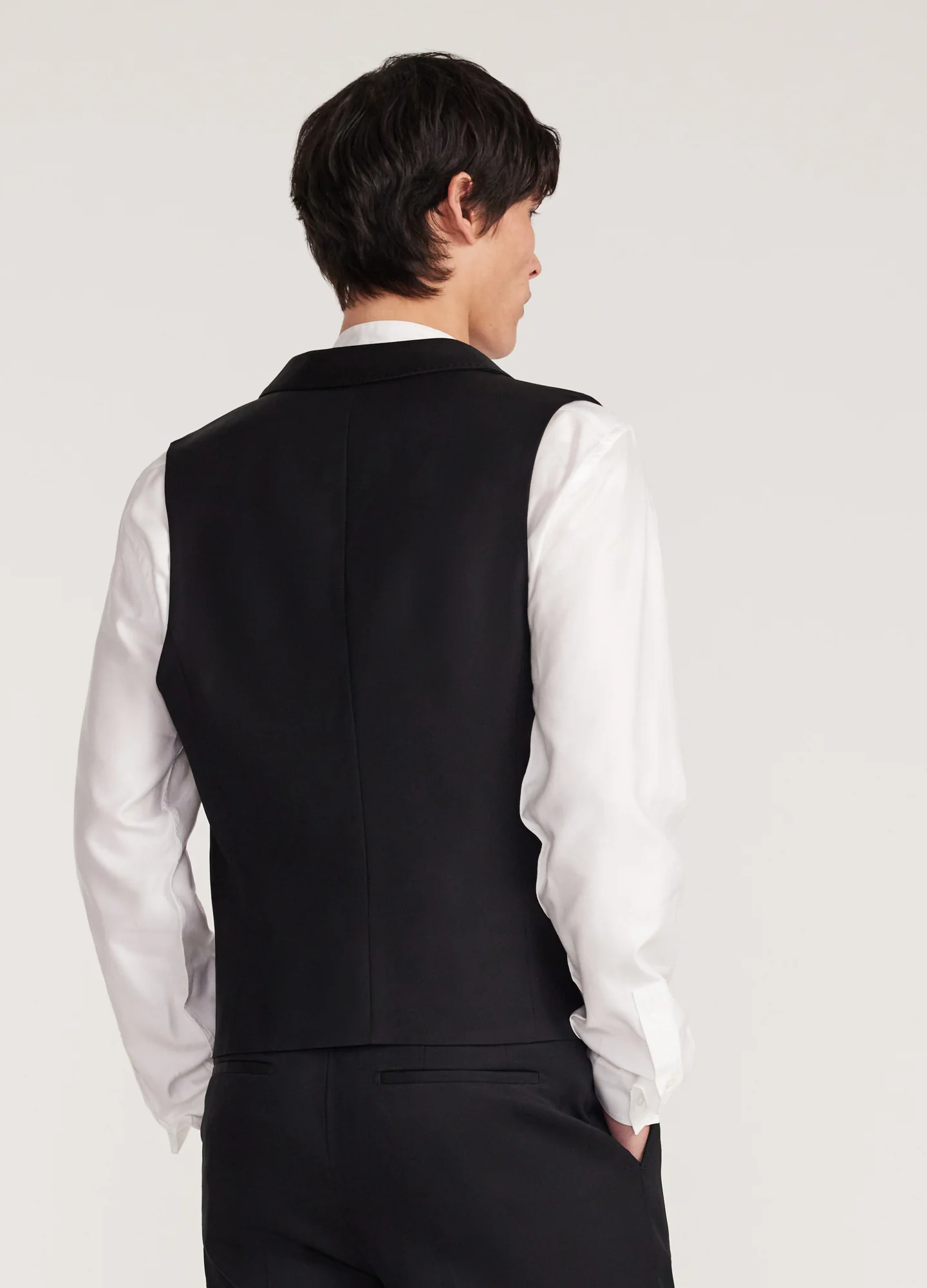 Satin Lapel Waistcoat Black - Image 5