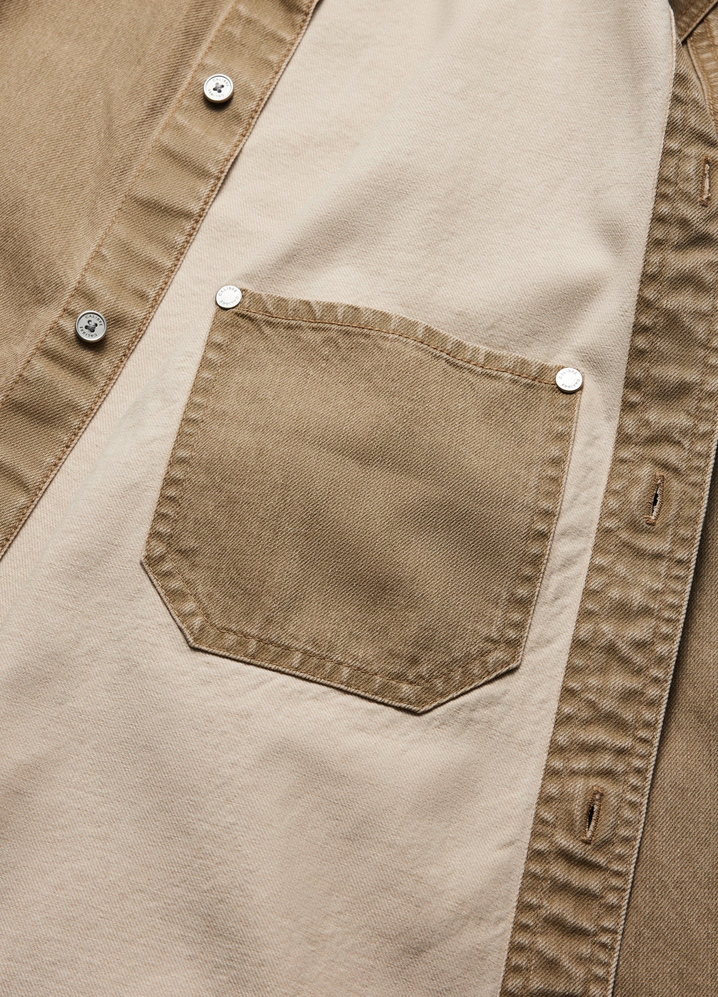 Seam Detail Denim Shirt Putty - Image 7