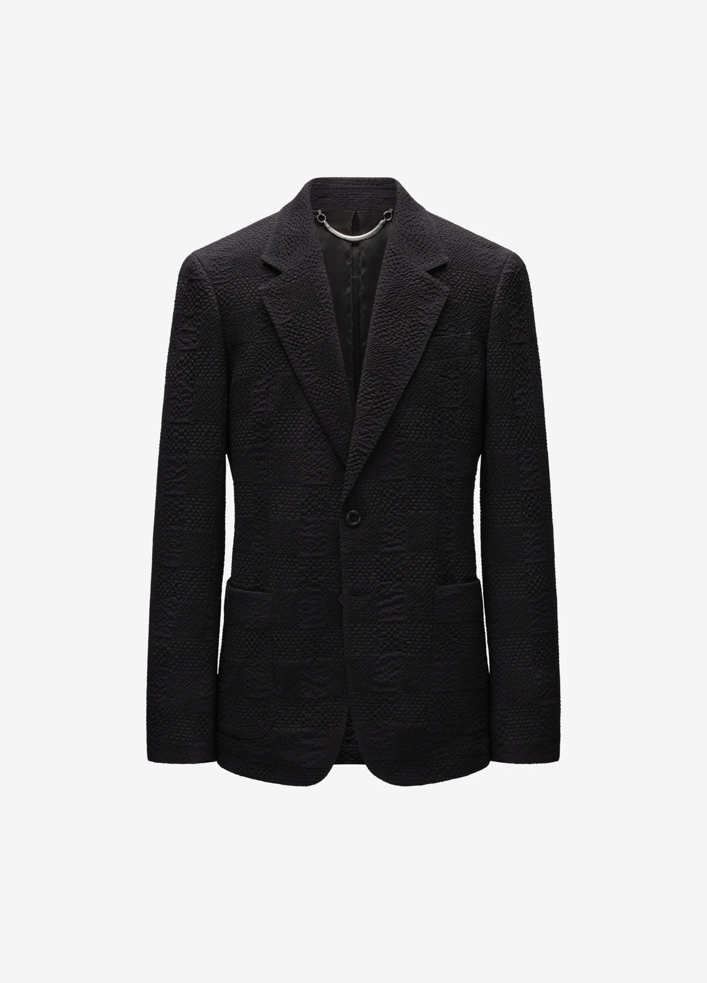 Seersucker Check Blazer Chocolate