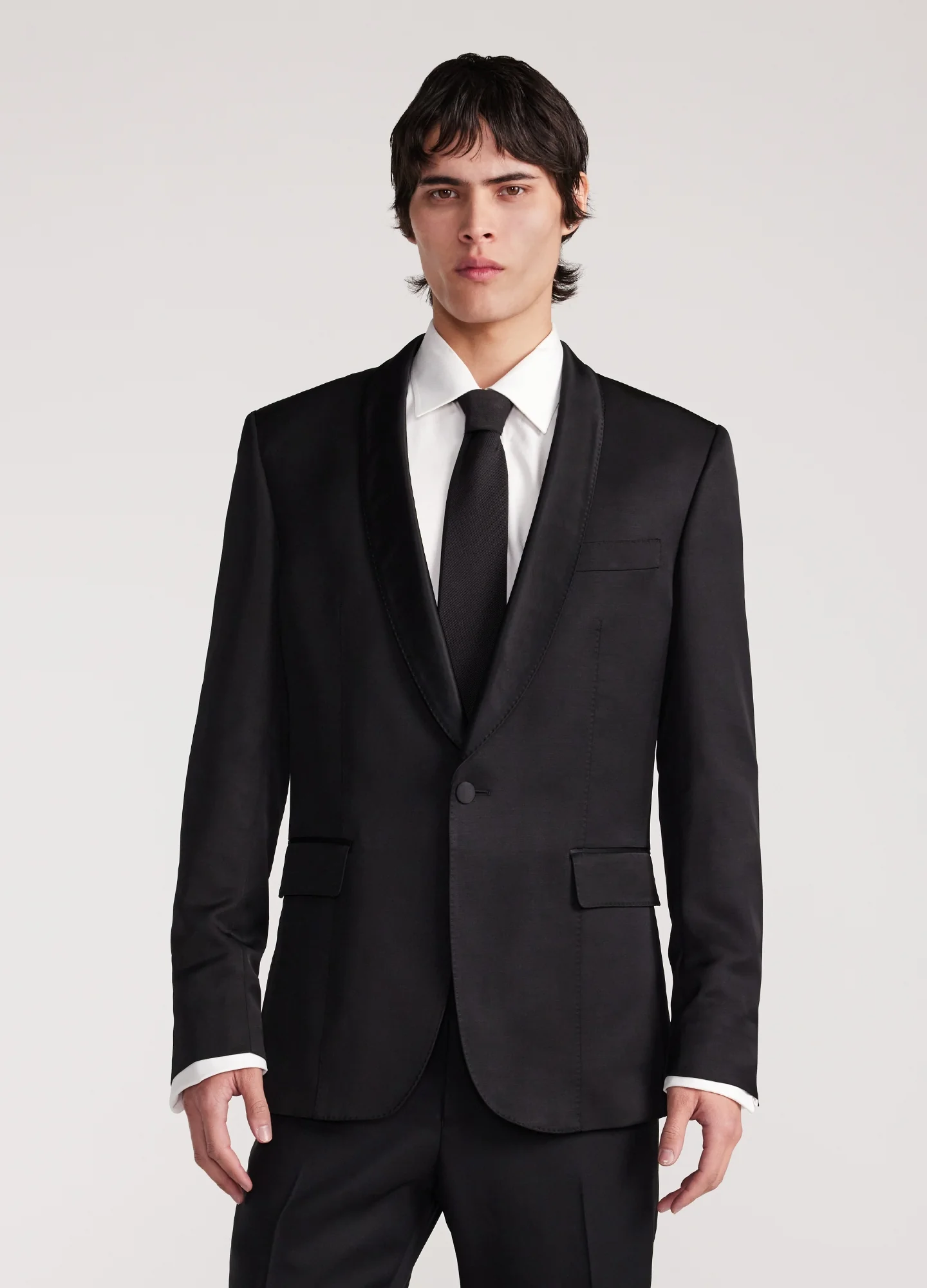 Shawl Collar Tuxedo Jacket Black - Image 3