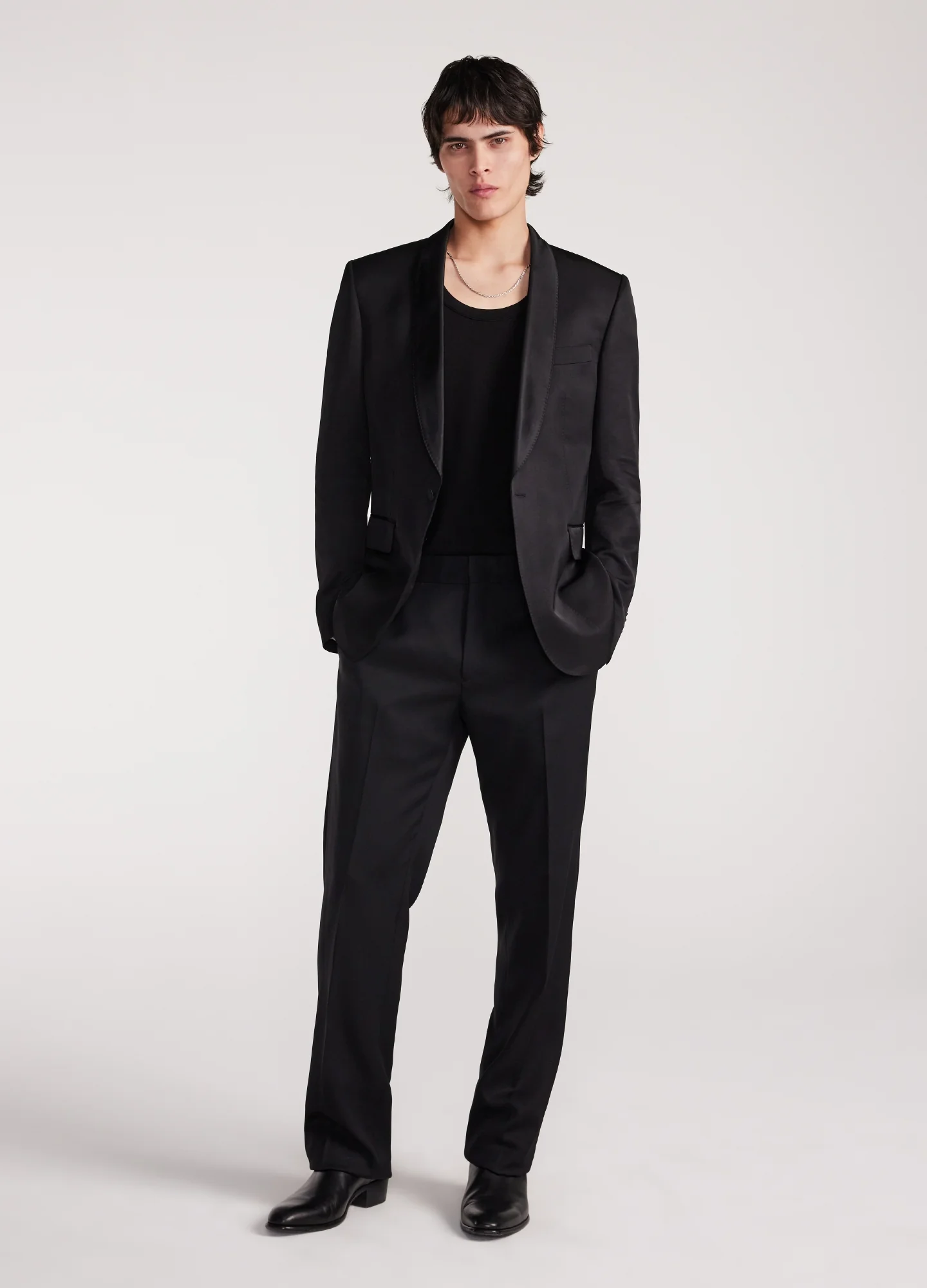 Shawl Collar Tuxedo Jacket Black - Image 7