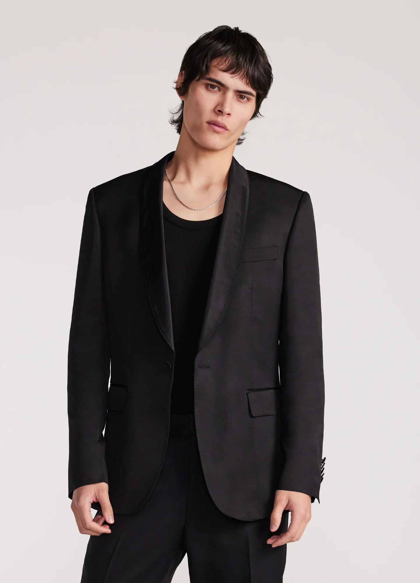 Shawl Collar Tuxedo Jacket Black - Image 8
