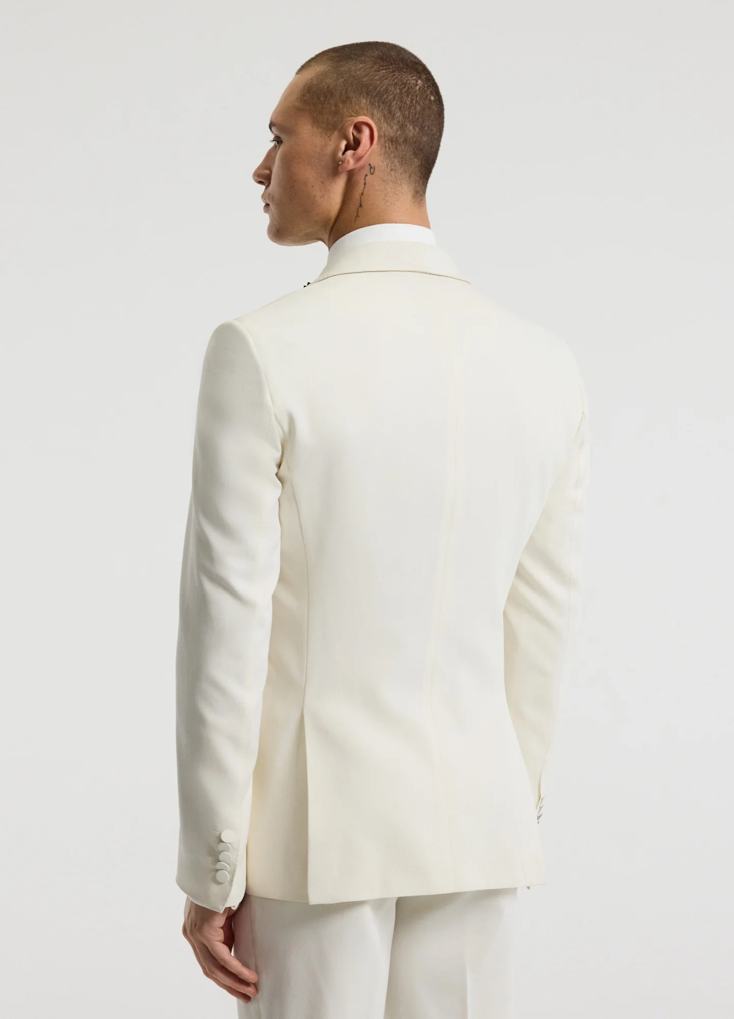 Shawl Collar Tuxedo Jacket Ivory - Image 5