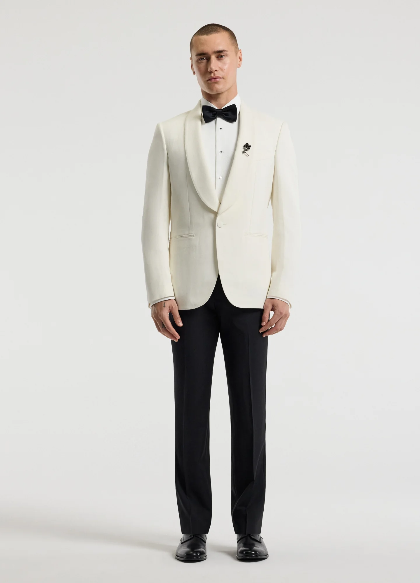 Shawl Collar Tuxedo Jacket Ivory - Image 7