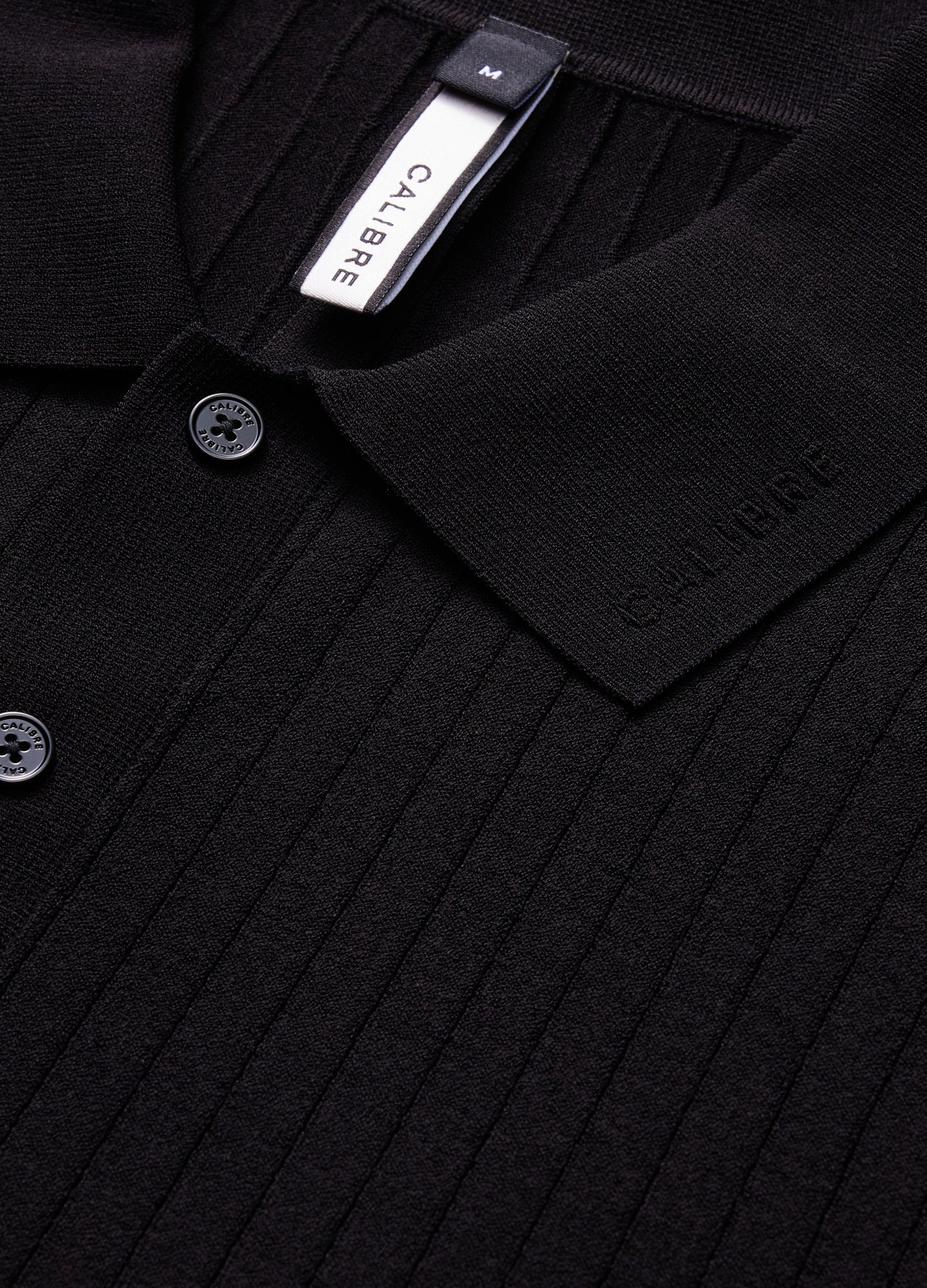 Sheer Stripe Polo Black - Image 6