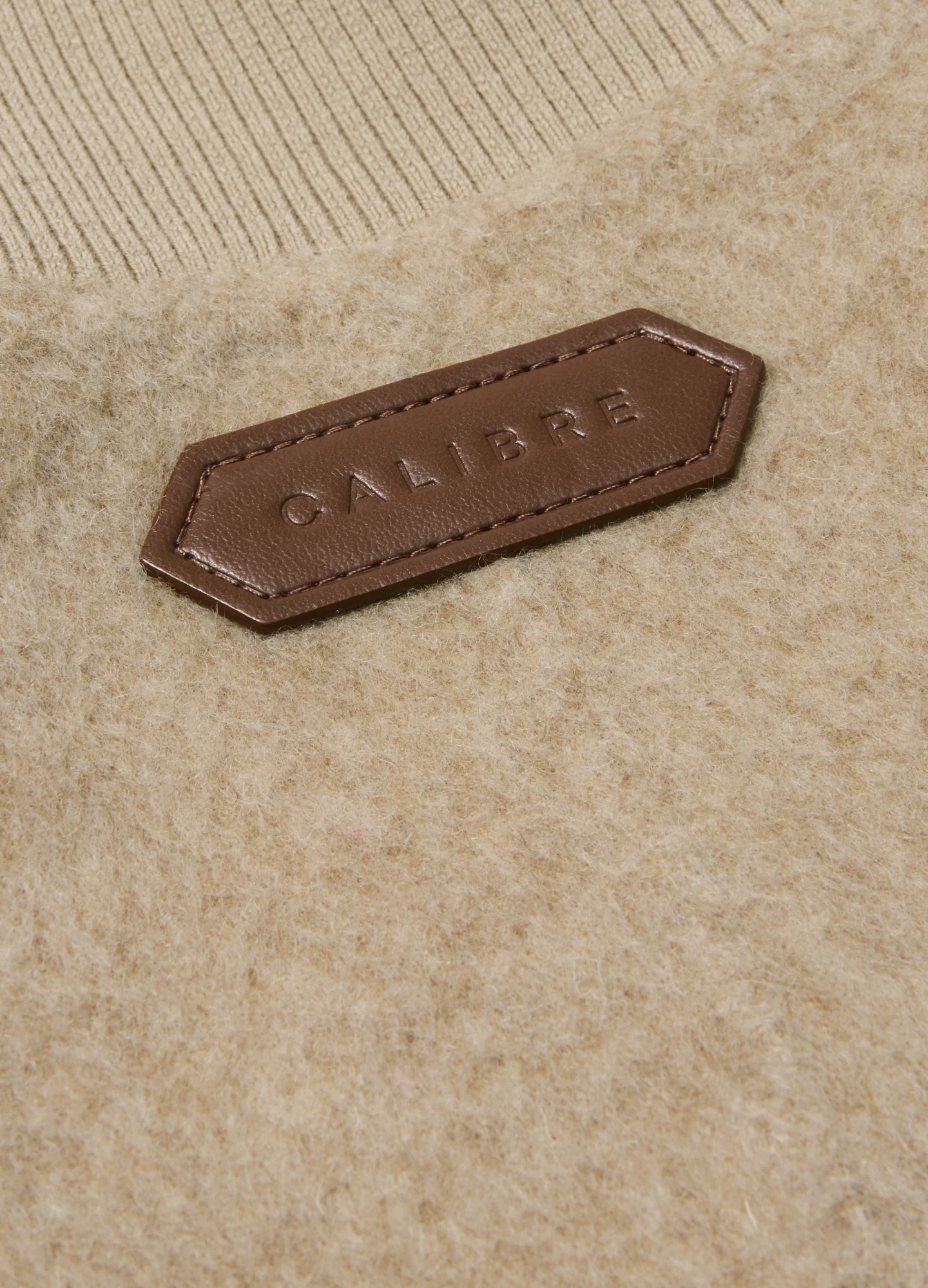 Sherpa Collar Wool Bomber Jacket Neutral - Image 9