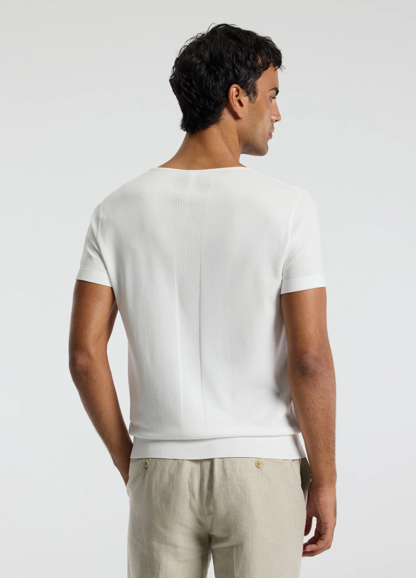 Short Sleeve Tech Henley Ivory - Image 5