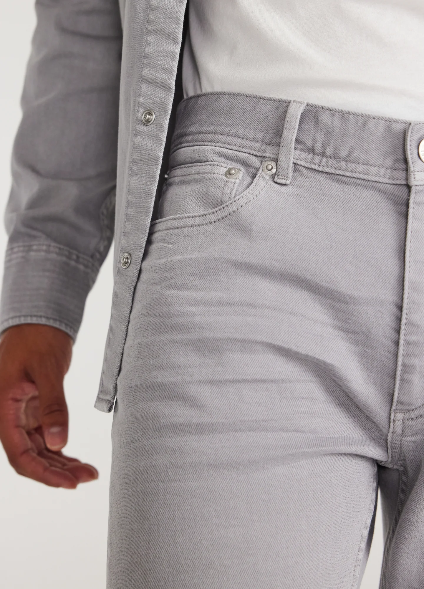 Skinny Fit Overdyed Jeans Ash - Image 4