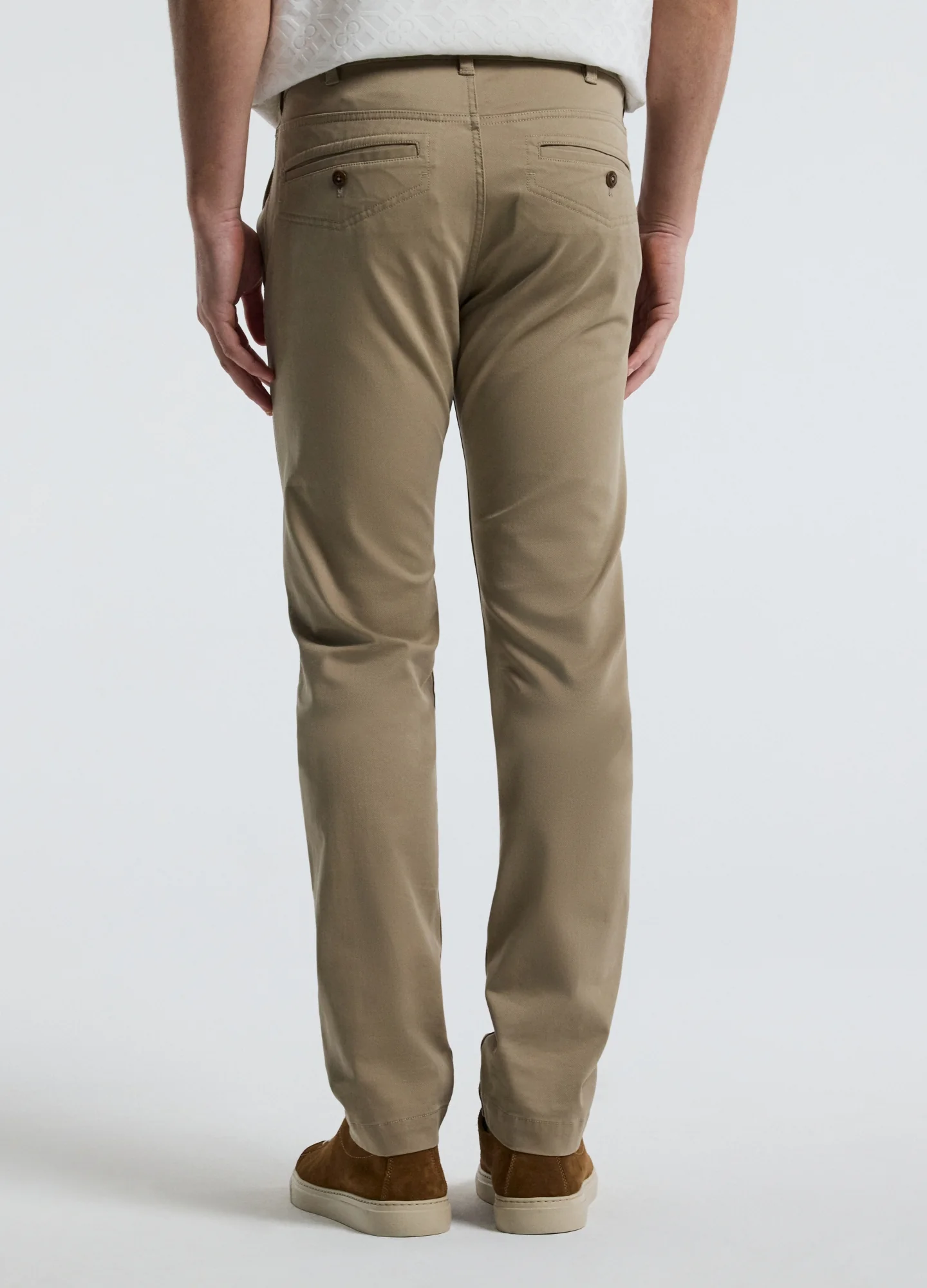 Slim Cotton Lyocell Chino Pants Walnut - Image 5