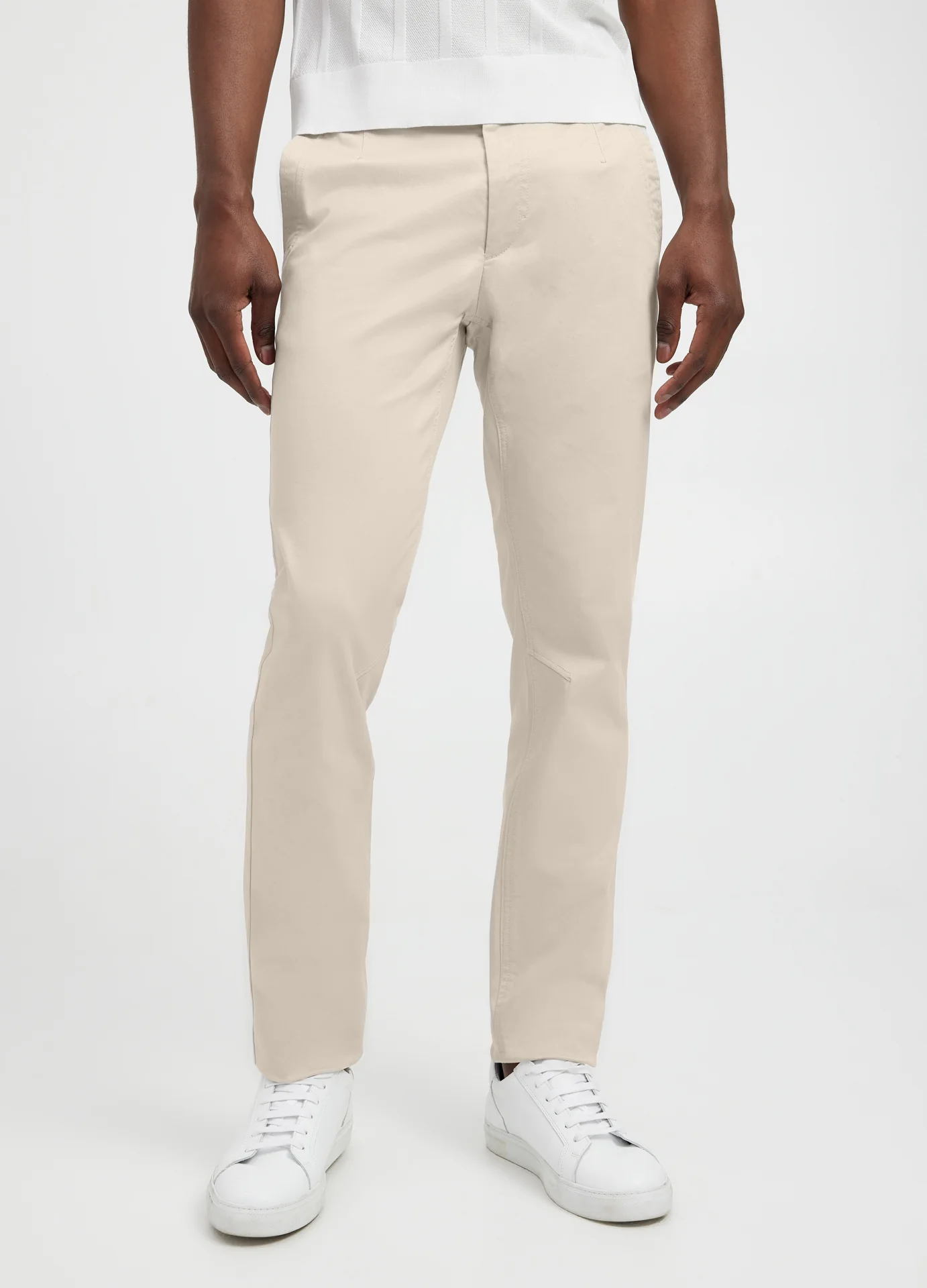 Slim Fit Cotton Stretch Chinos Almond - Image 3