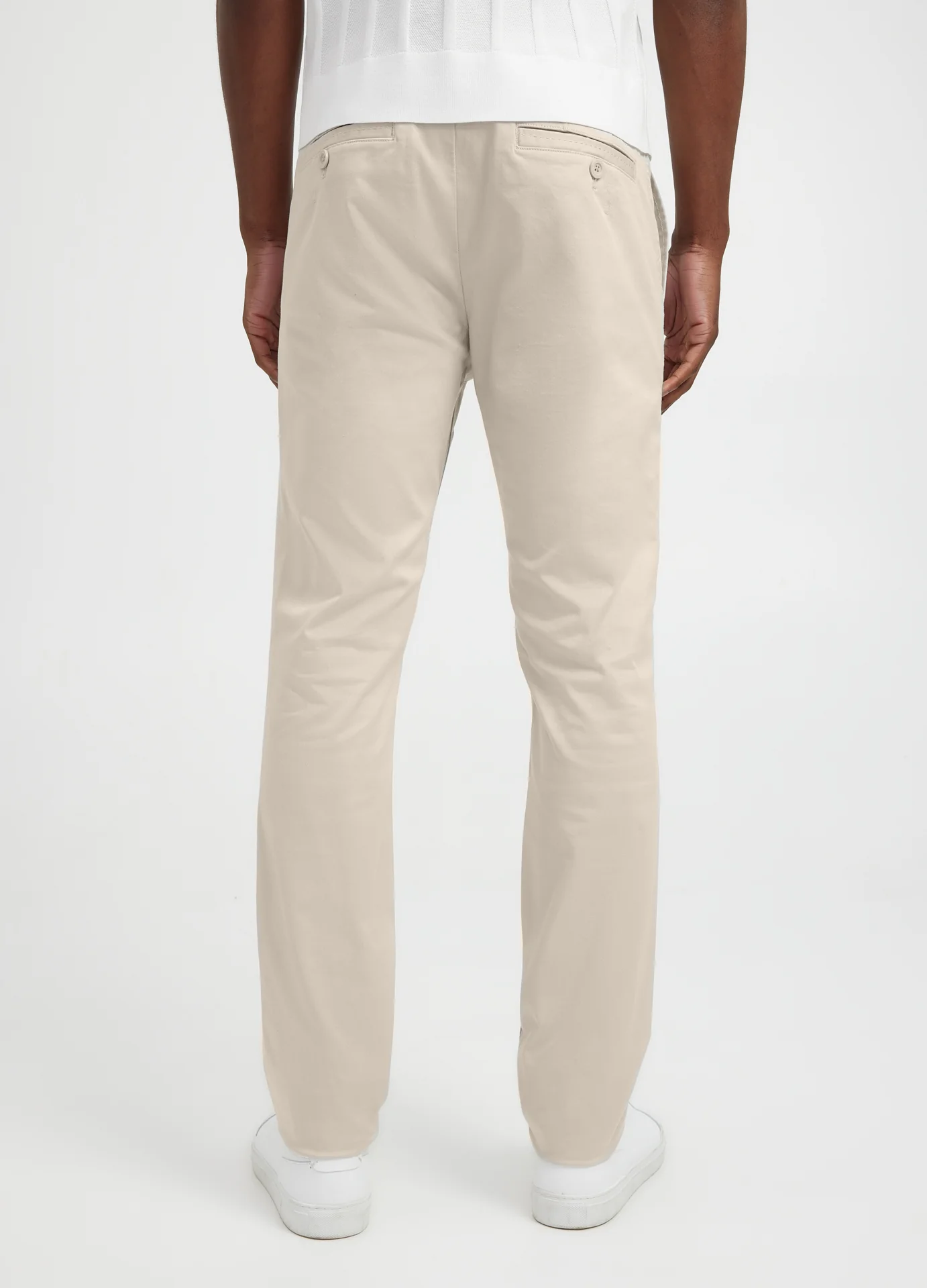 Slim Fit Cotton Stretch Chinos Almond - Image 4
