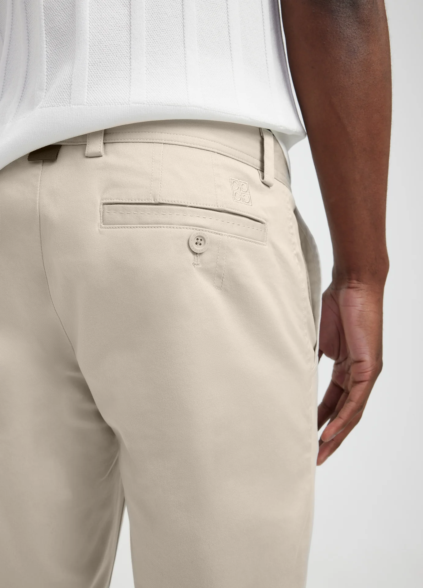 Slim Fit Cotton Stretch Chinos Almond - Image 5