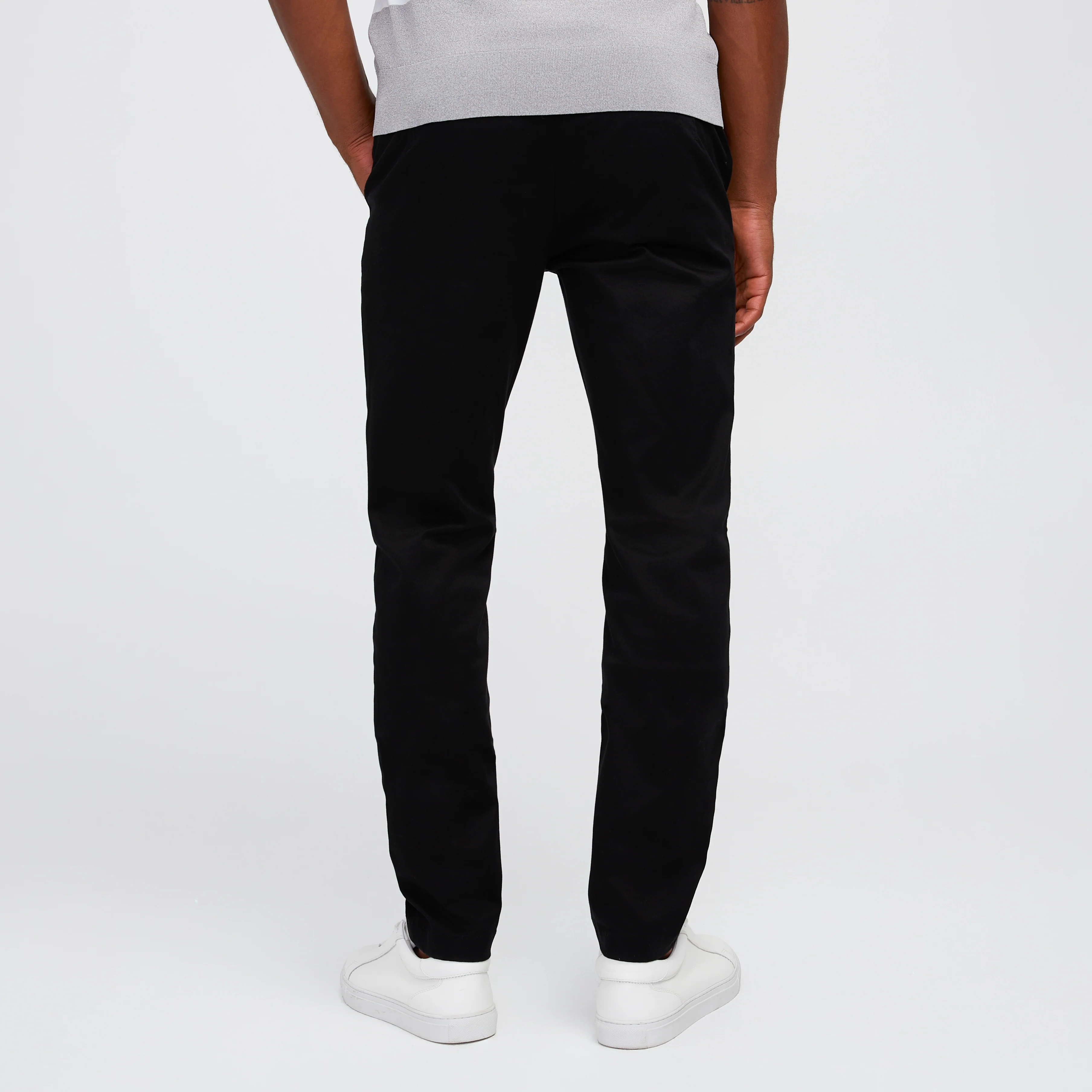 Slim Fit Cotton Stretch Chinos Black - Image 4
